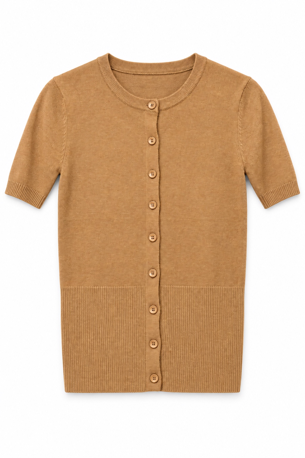 Short Cardigan with Round Neck