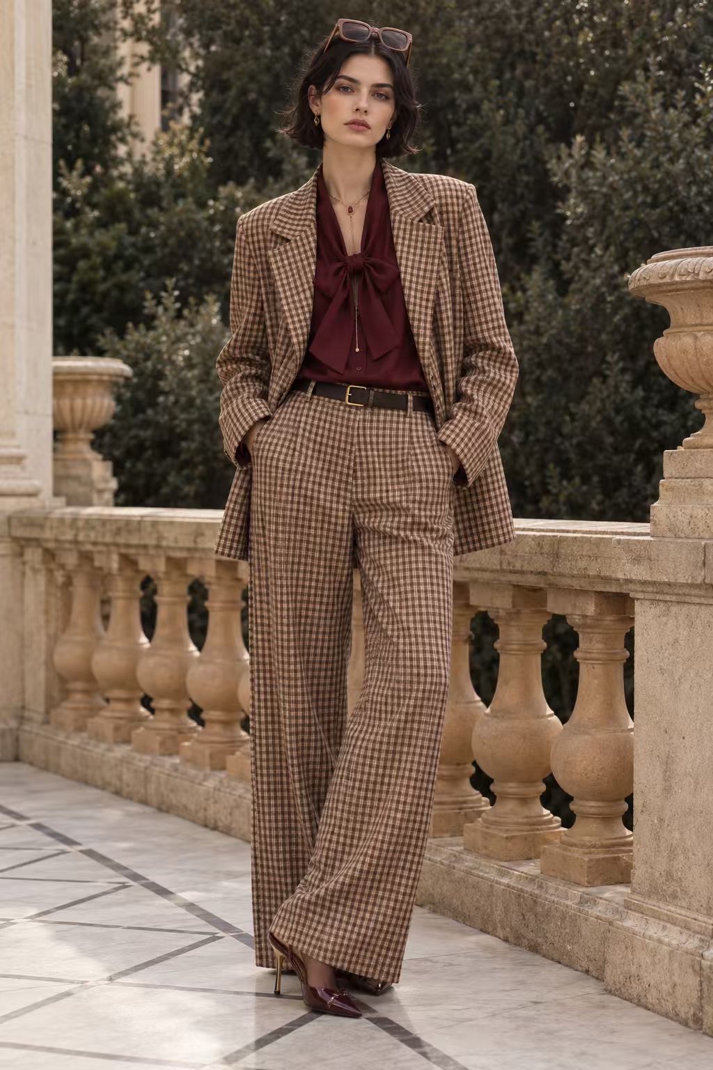 Wide-Leg Trousers with Belt