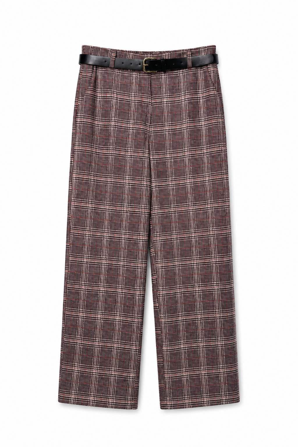 Wide Checked Trousers