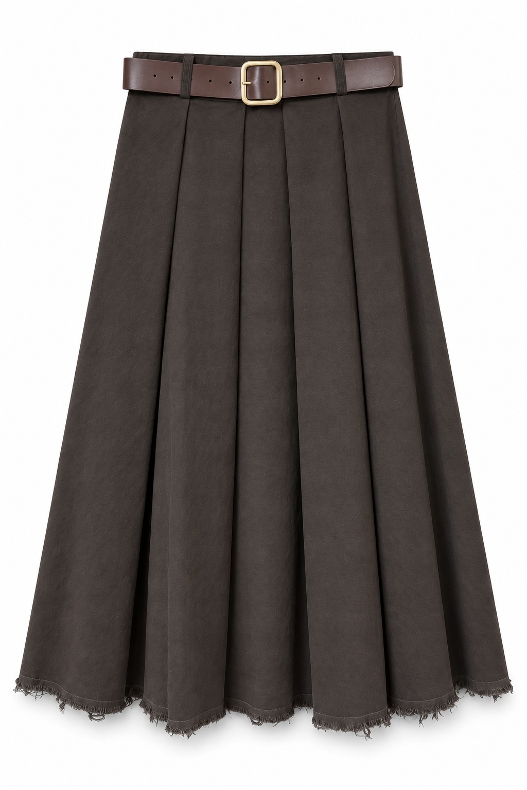 Flared Midi Skirt with Frill