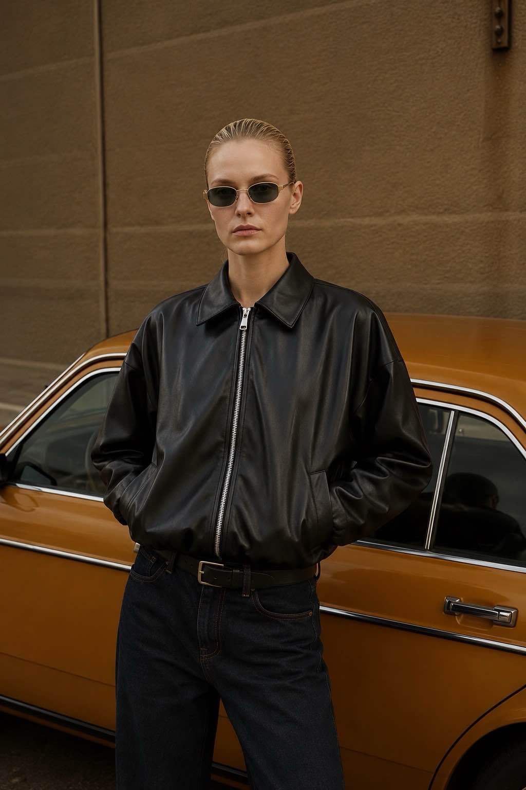 Oversized Jacket with Waist Drawcord