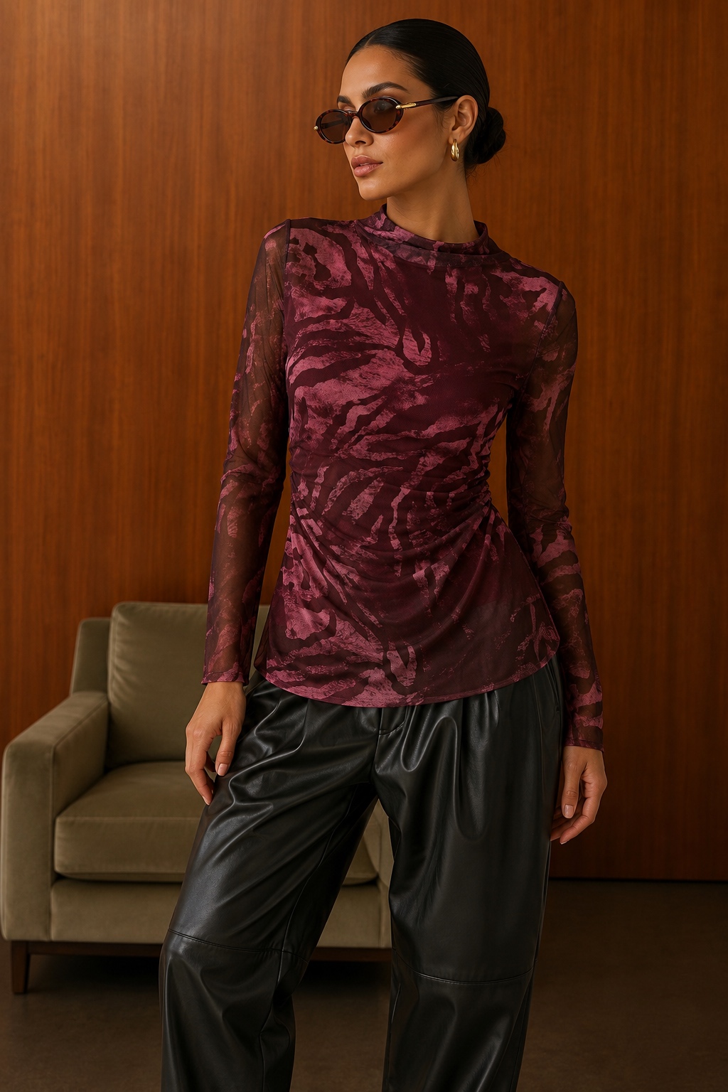 Fitted Shirt with Ruched Detail