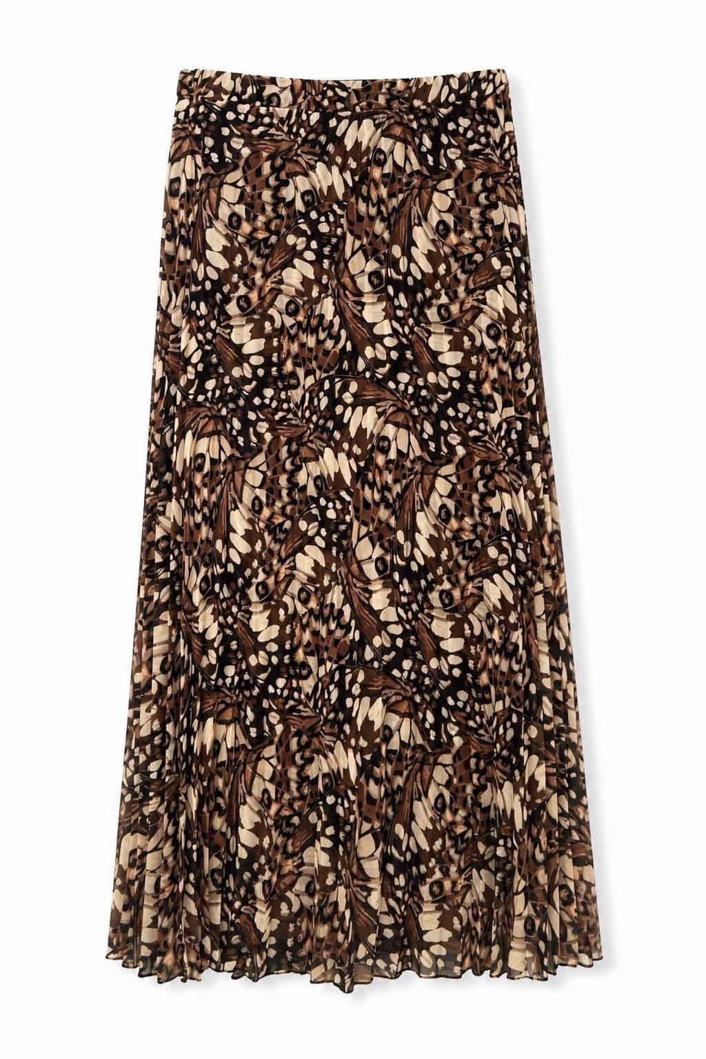 Pleated Maxi A-line Skirt
