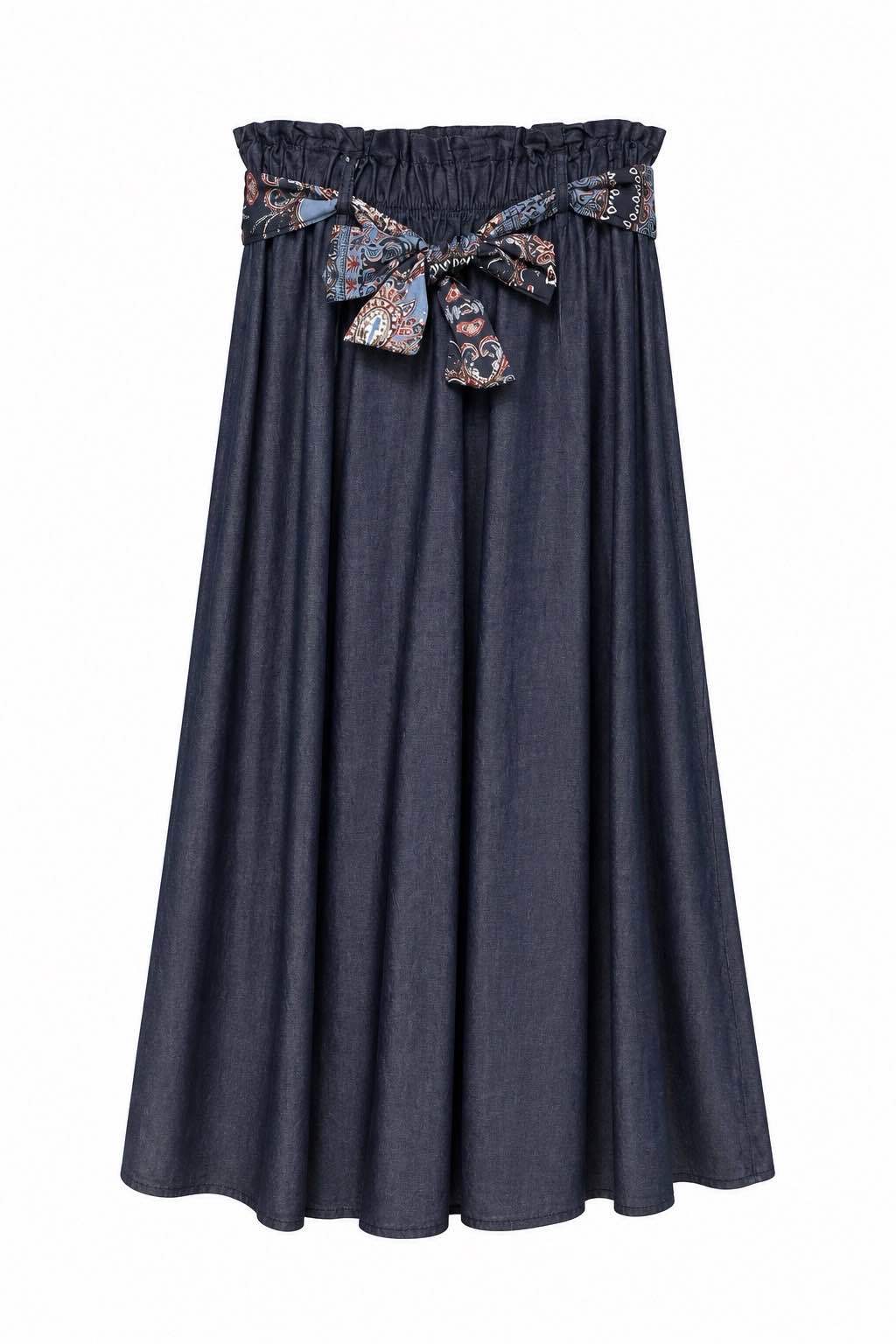 Pleated A‑Line Midi Skirt