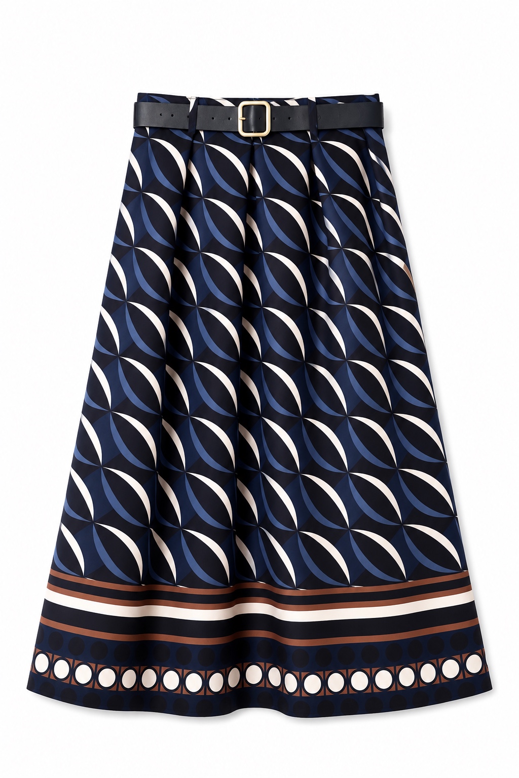 Pleated A-line Maxi Skirt