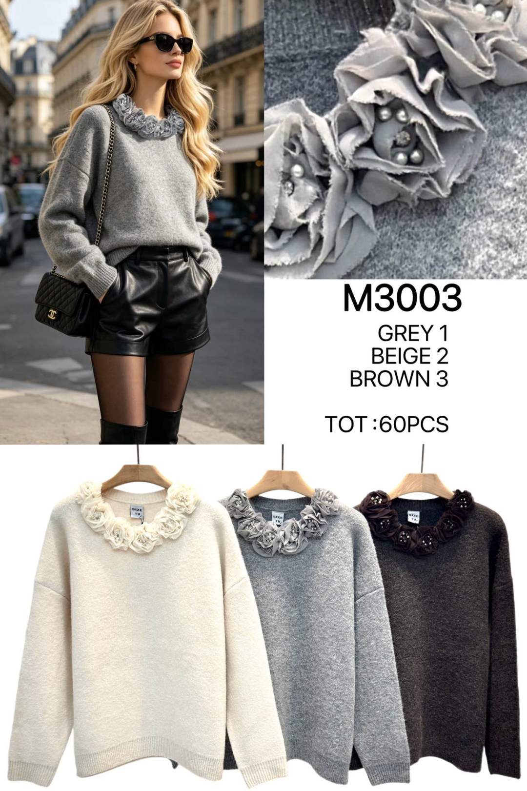 Relaxed Sweater with Embellishments