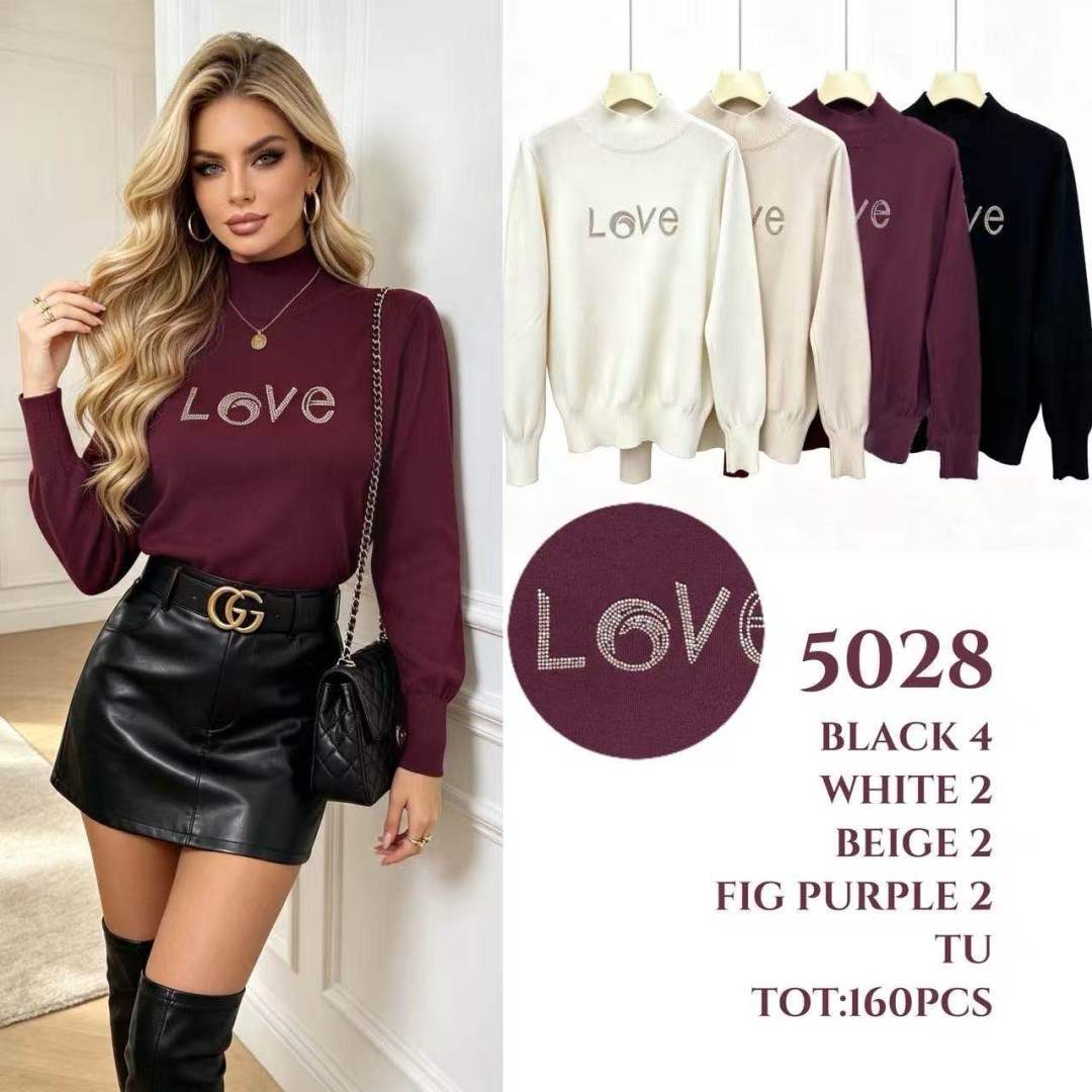 Turtleneck Sweater with Studded Detail