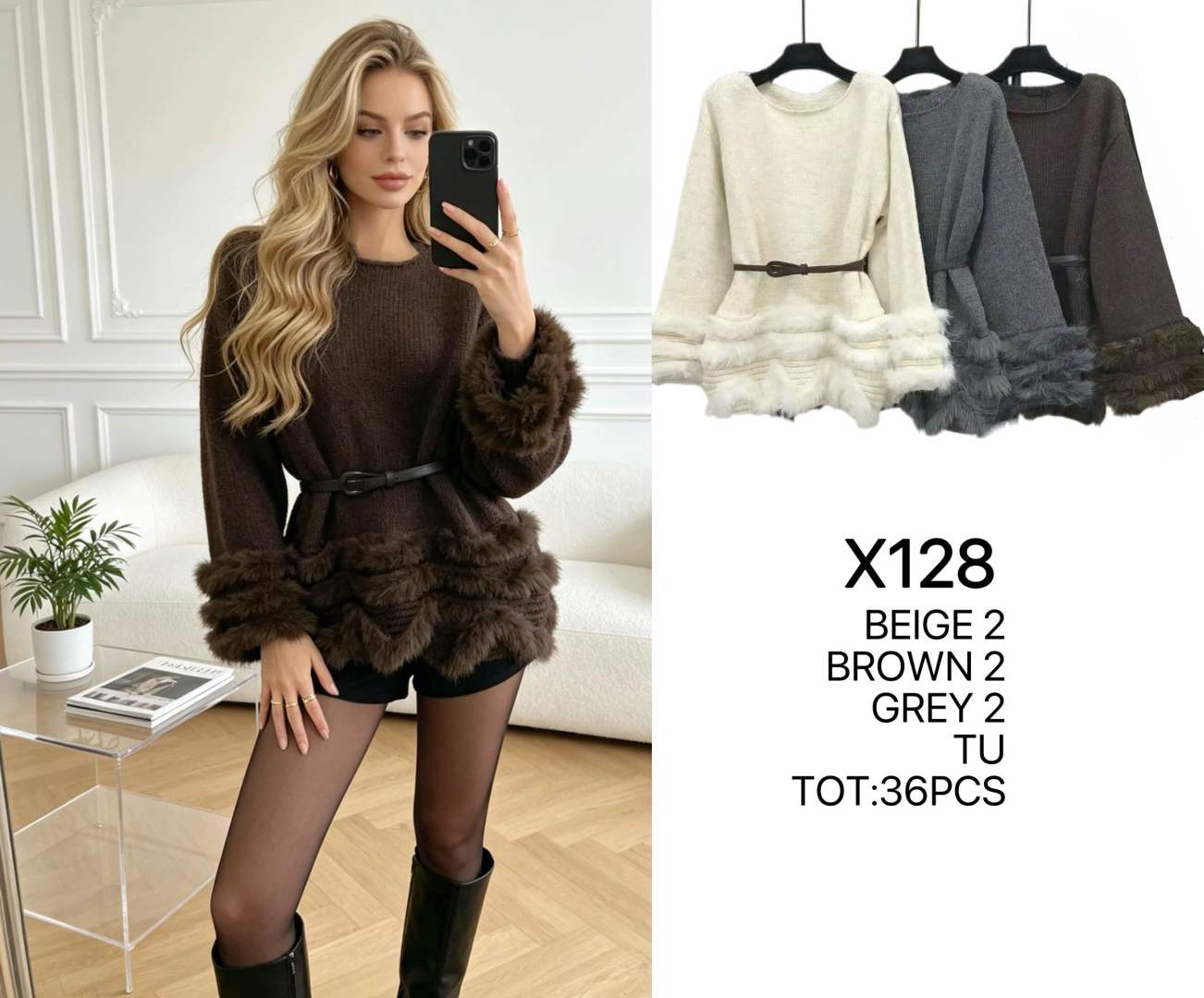 Long Belted Sweater