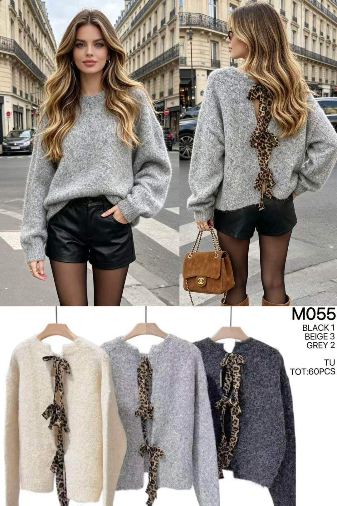 Loose Sweater with Bow