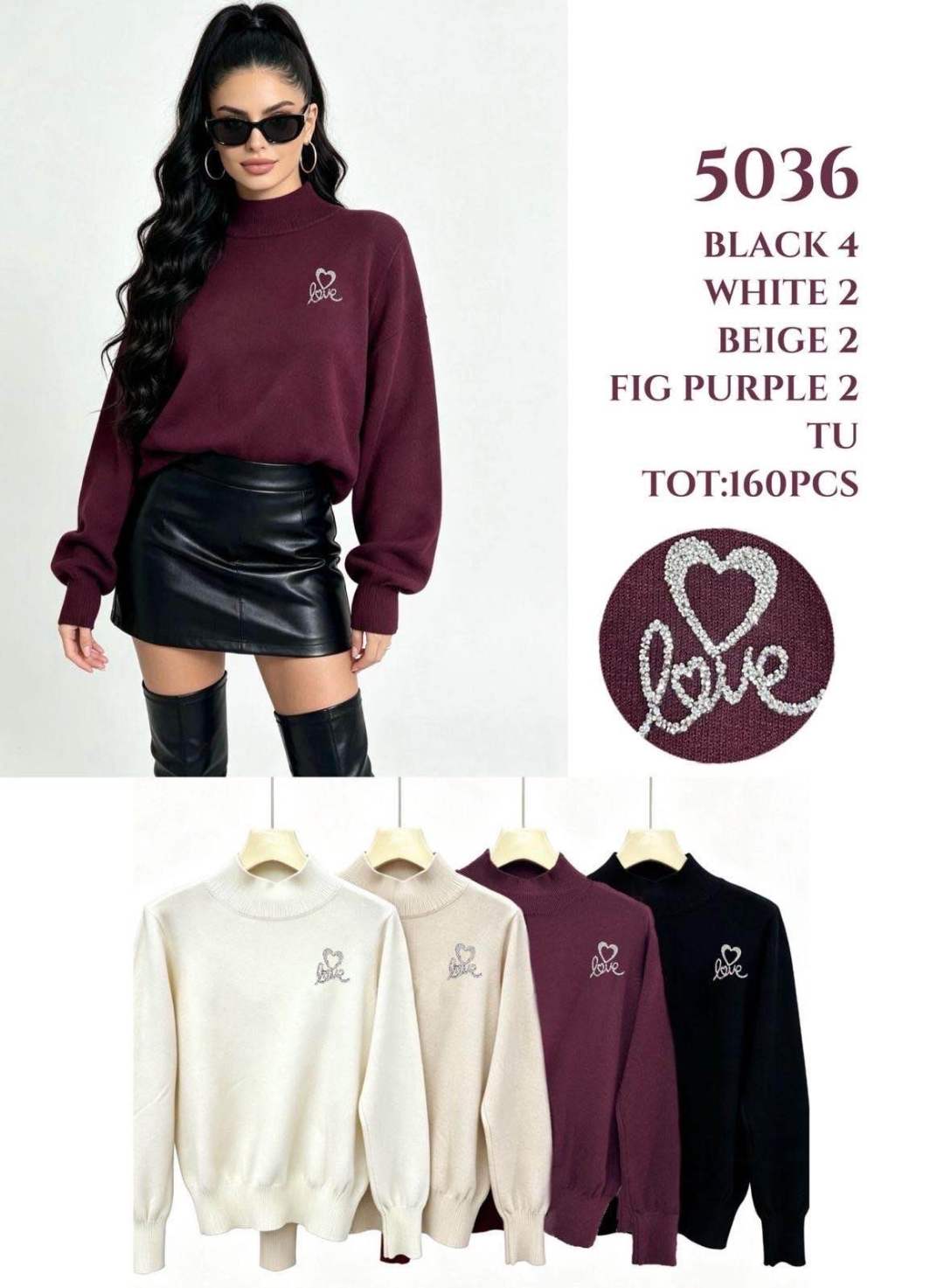 Relaxed Half-Turtleneck Sweater