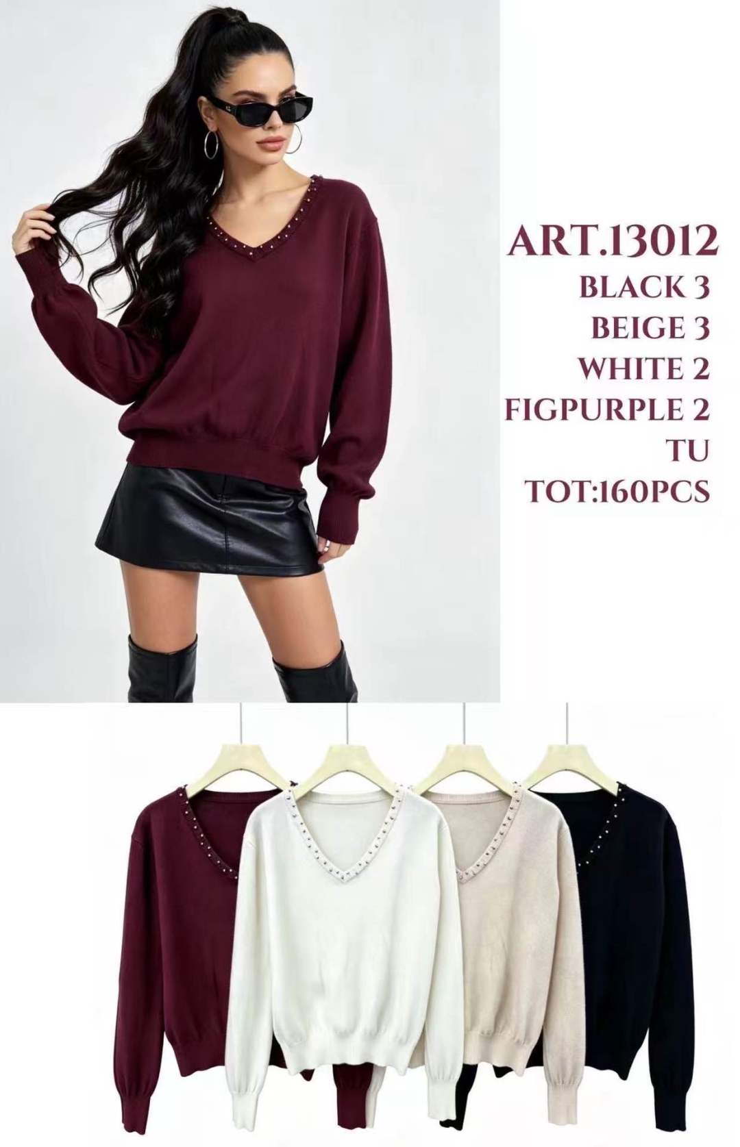 Relaxed Stud-Detail Sweater