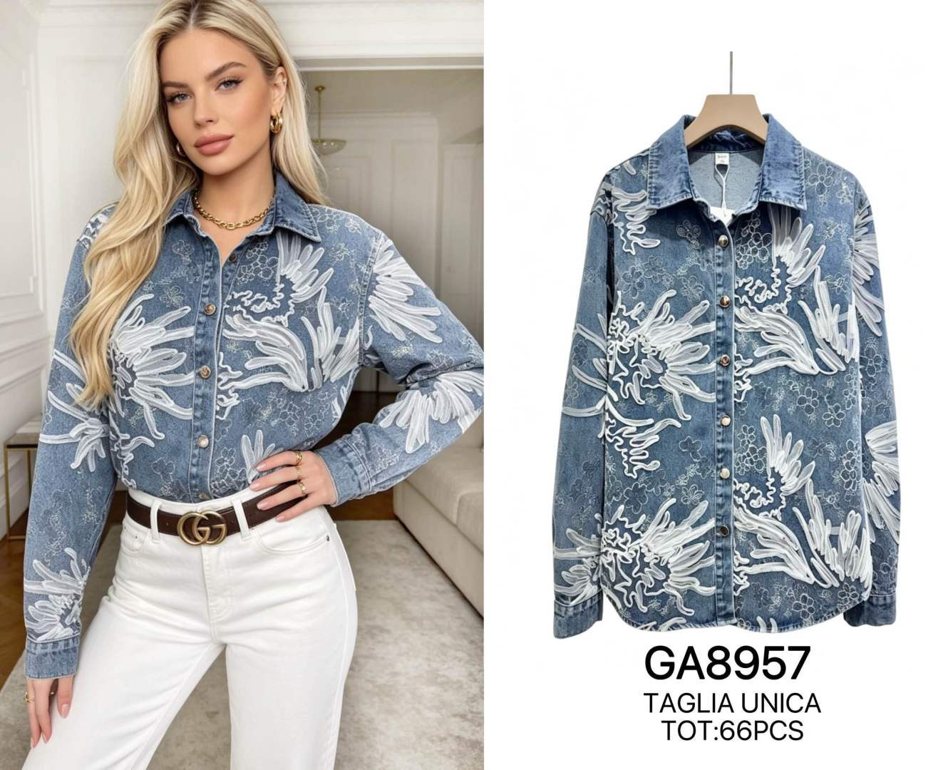 Embroidered Denim Shirt