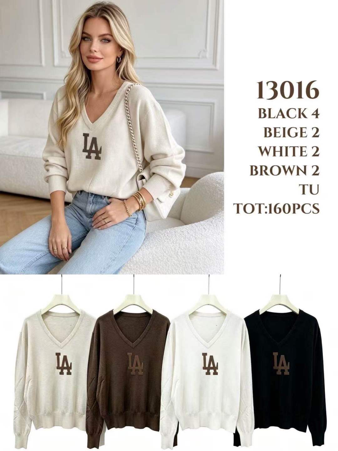 V‑neck Logo Sweater