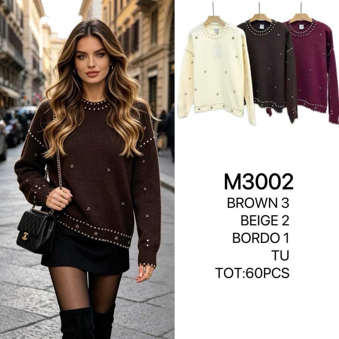 Asymmetric Stud-Trim Sweater