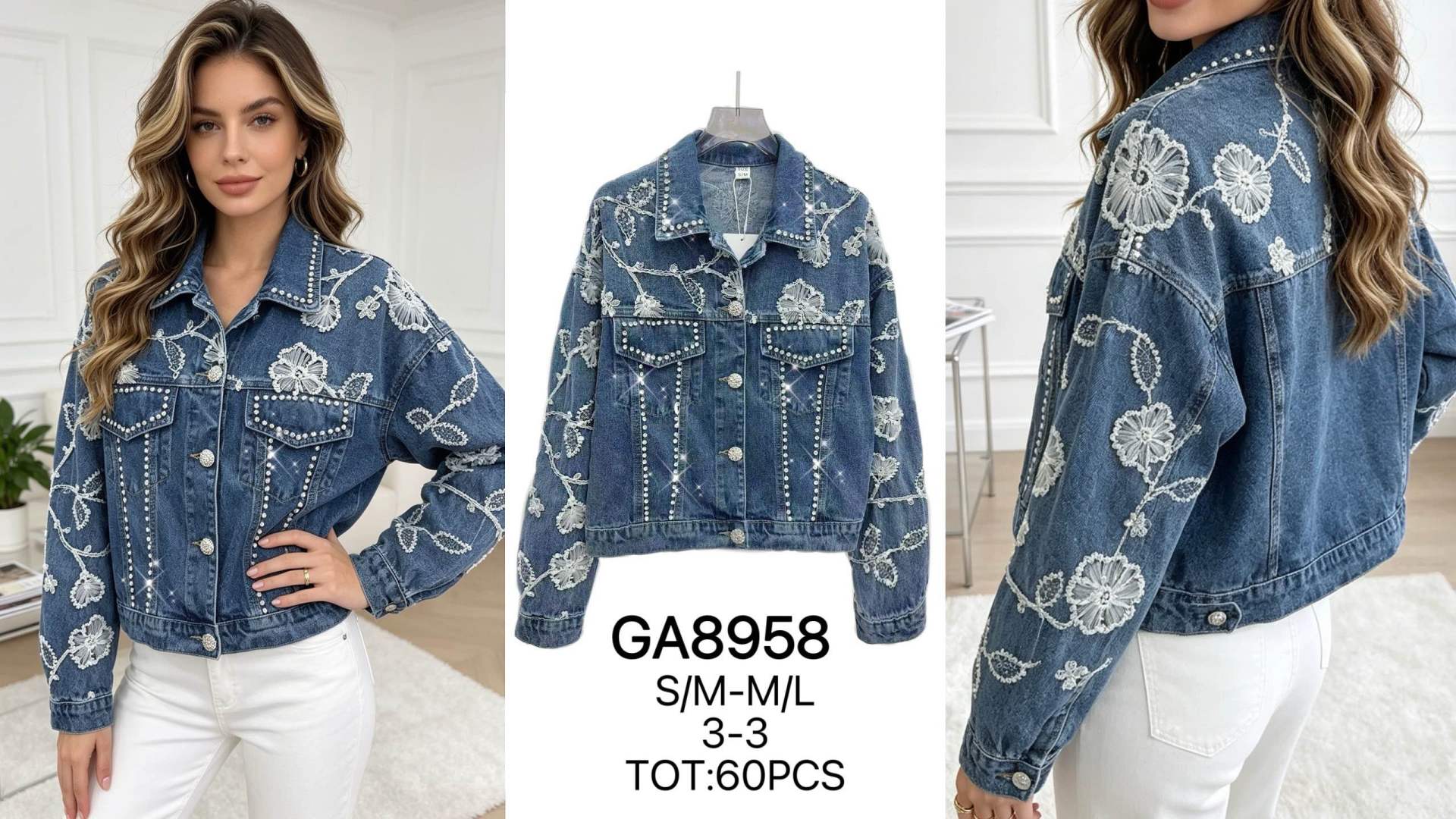 Oversize Embroidered Denim Jacket