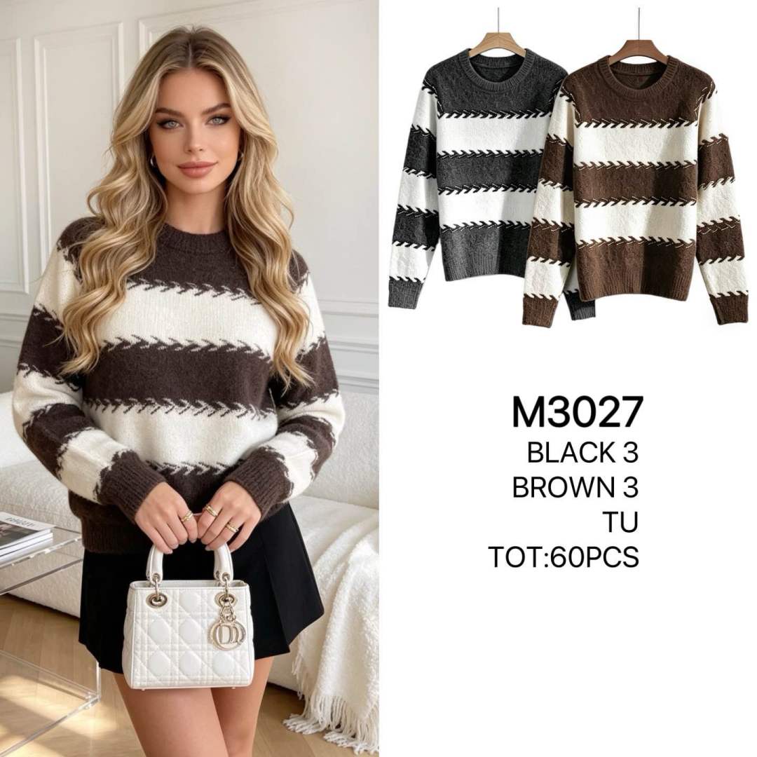 Striped Classic Crew Sweater
