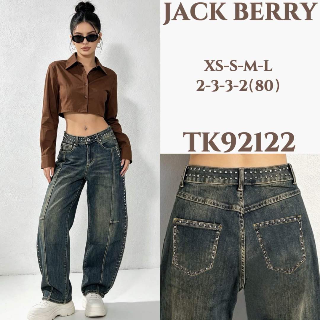 Wide‑Leg Studded Jeans