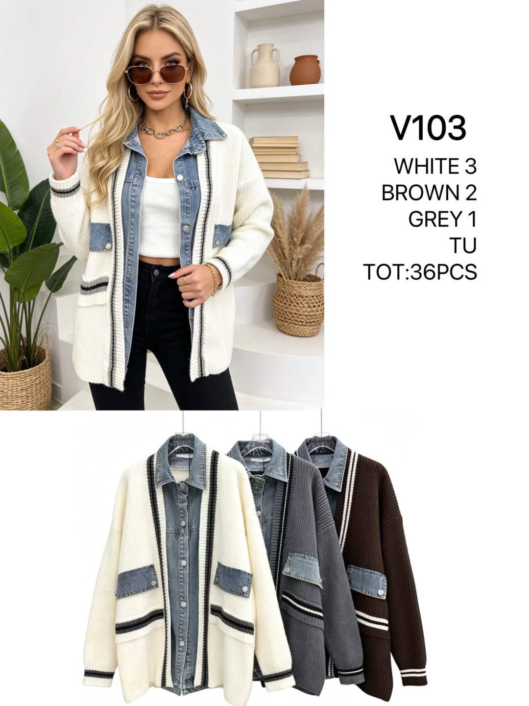 Long V‑Neck Cardigan