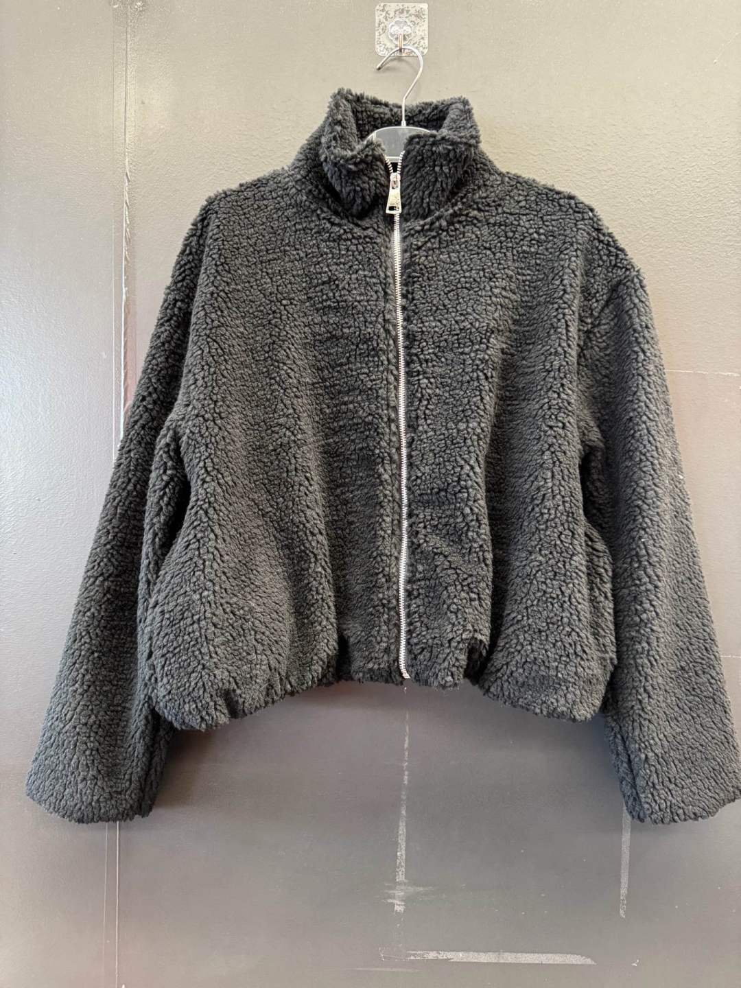 Oversized Shearling-Effect Throw Jacket