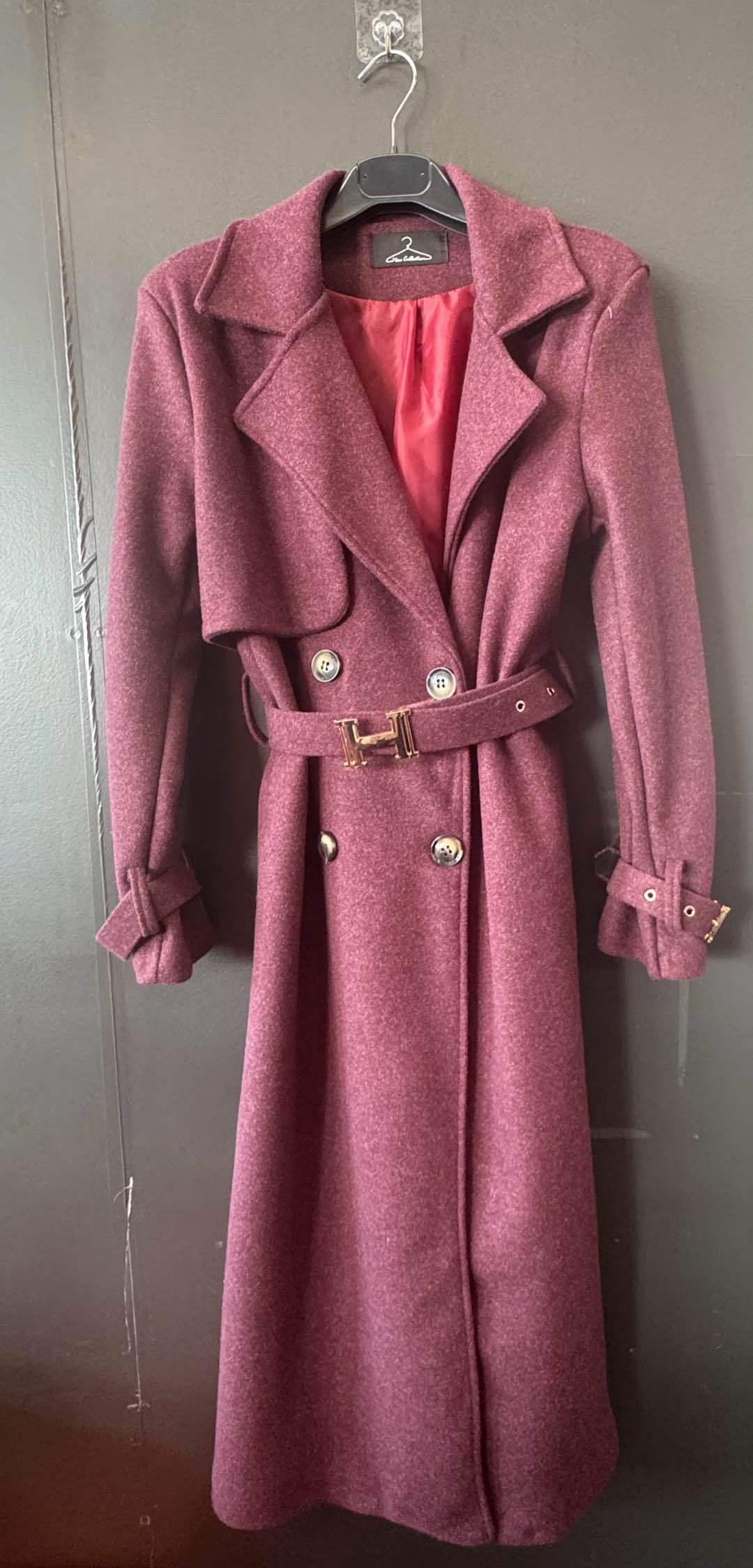 Fitted Midi Coat with Belt