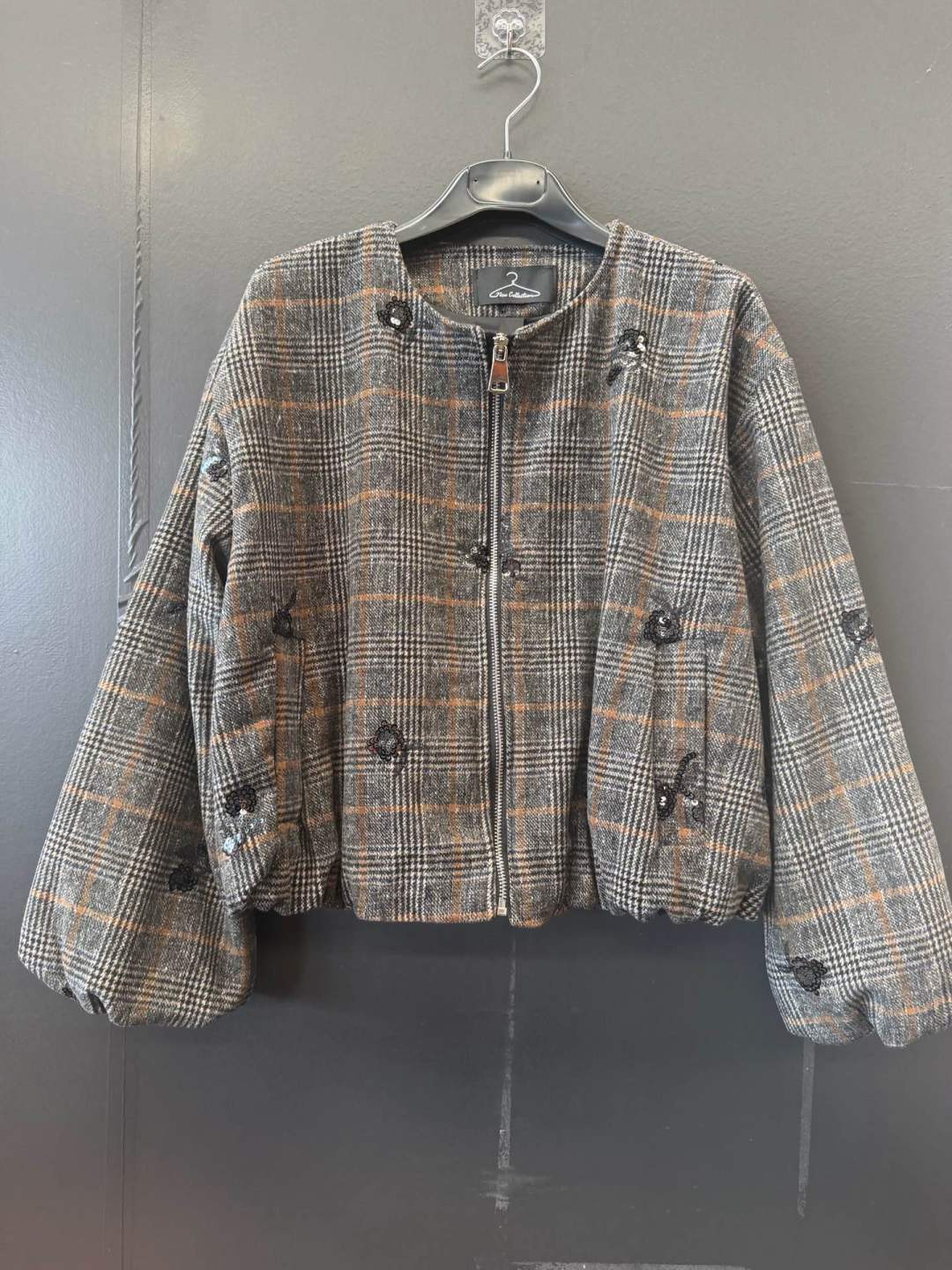 Short Sequin Bomber Jacket