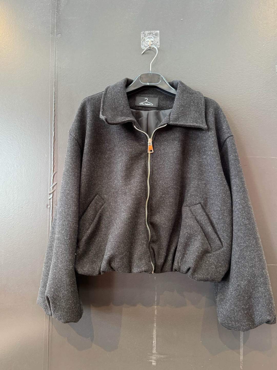 Oversize Jacket with Shirt Collar