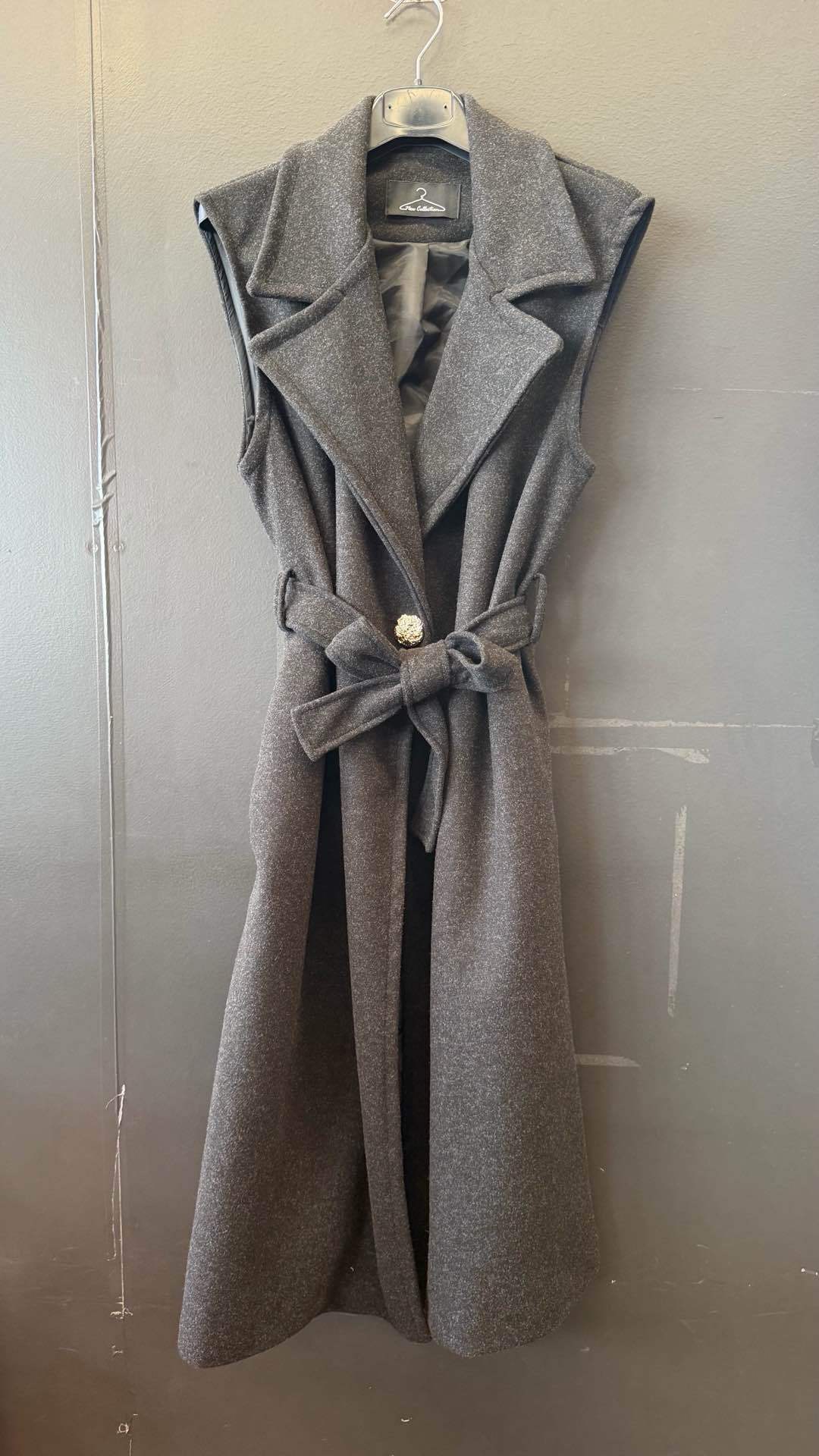 Long Tailored Waistcoat with Belt