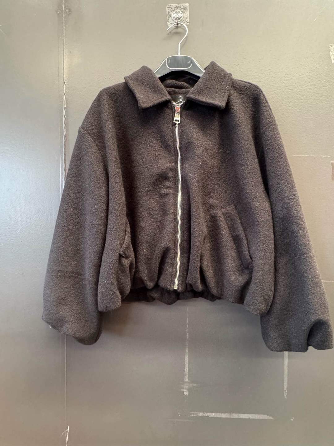 Oversized Jacket with Shirt Collar