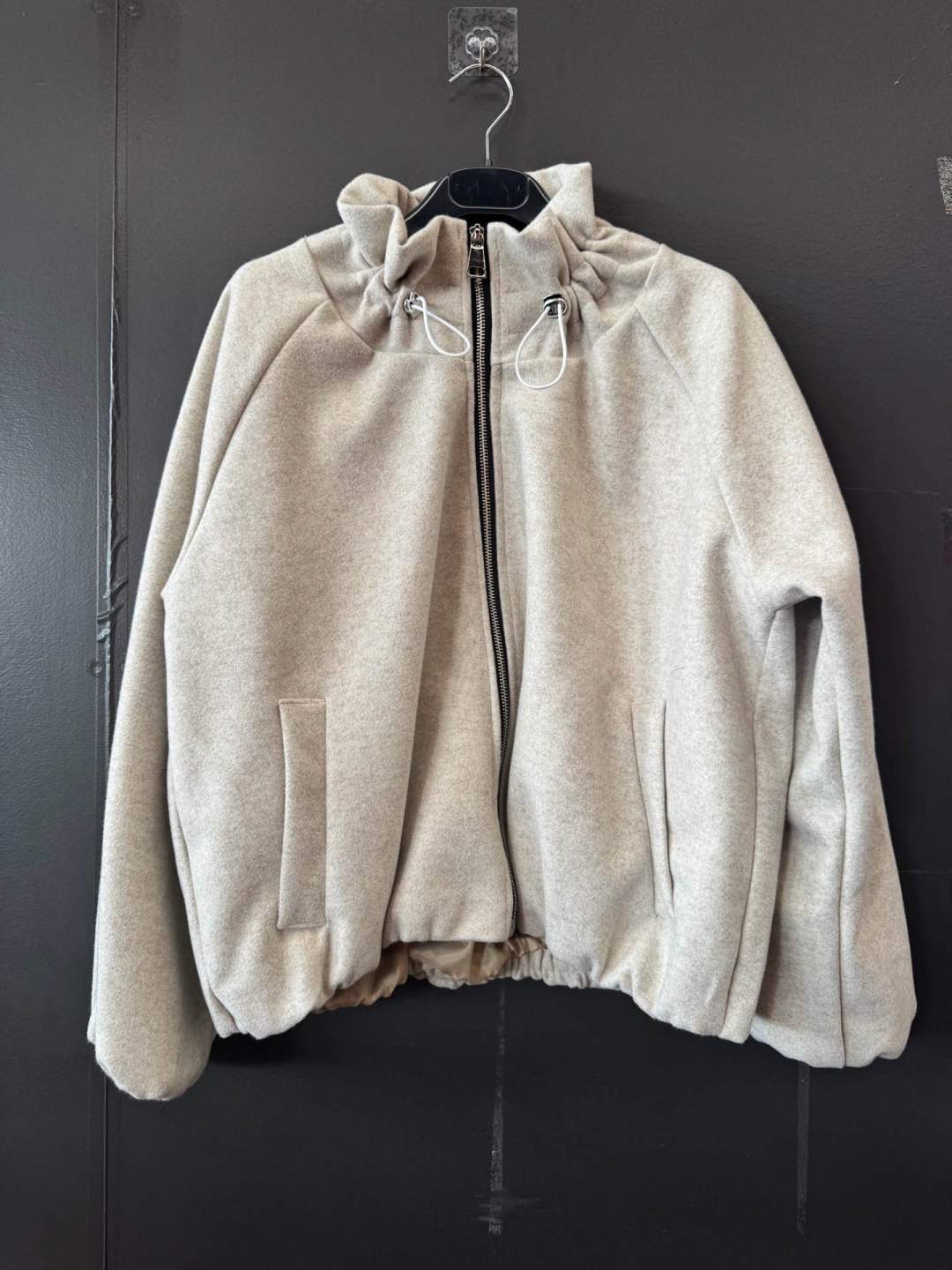 Bomber Jacket with Funnel Neck