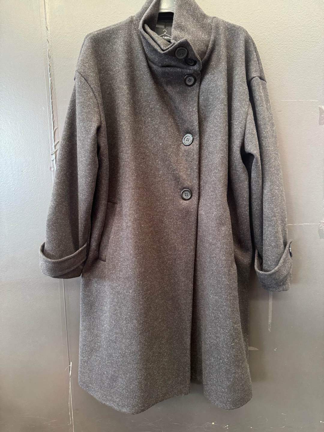 Relaxed Stand‑Collar Coat
