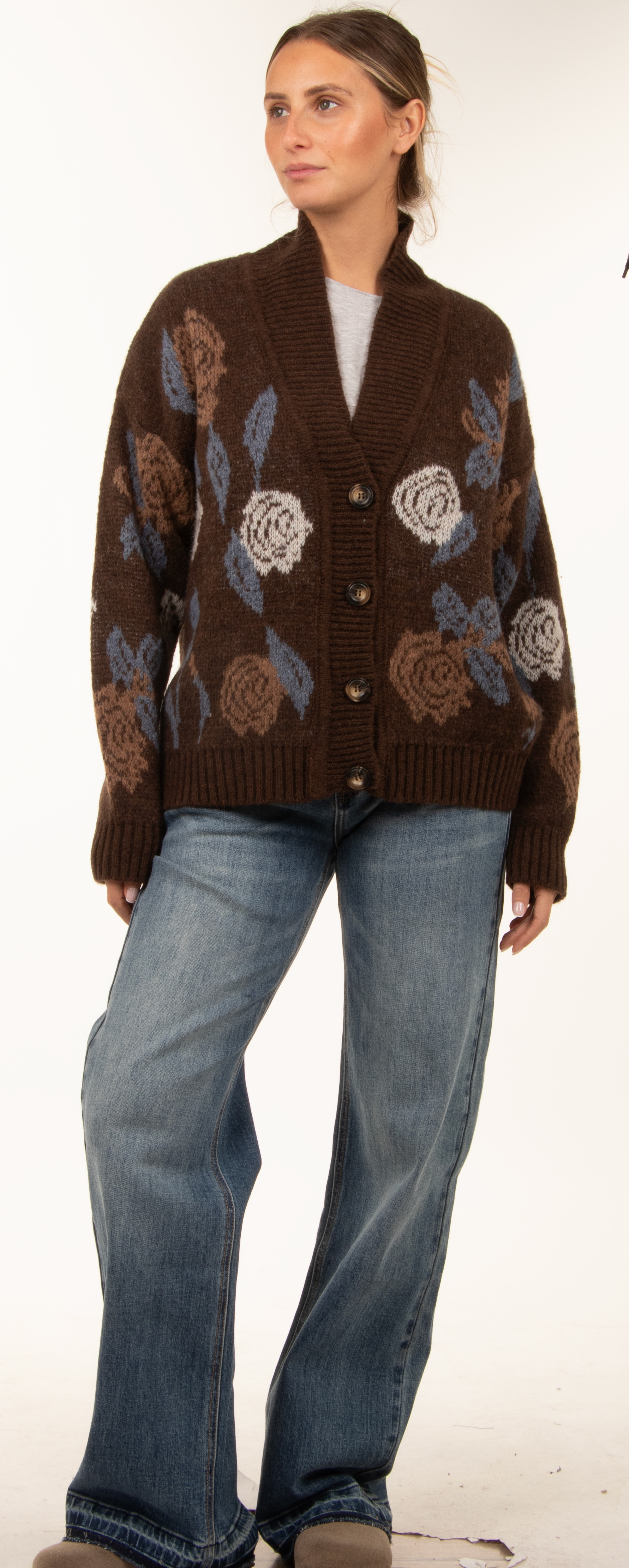 Oversized Floral Cardigan