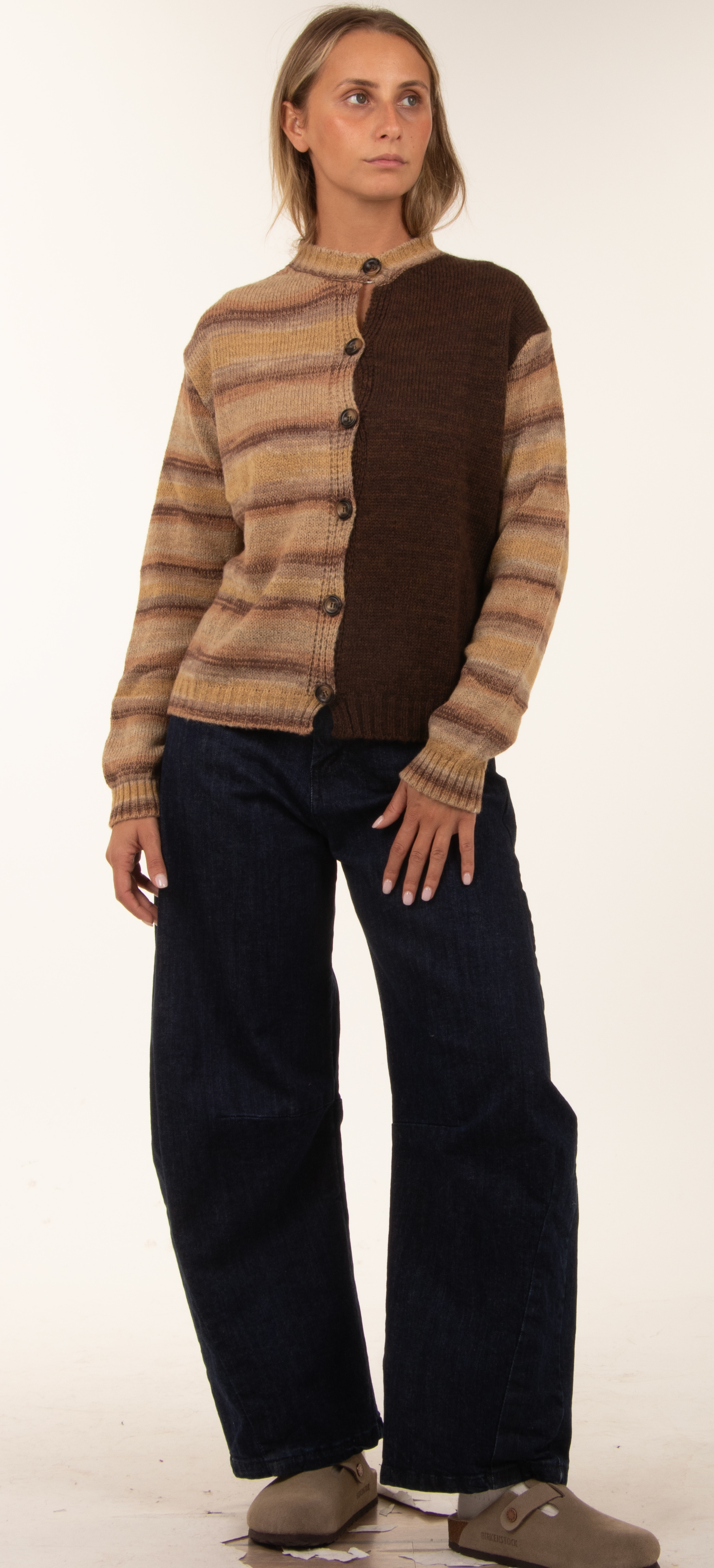 Color-Block Straight Cardigan