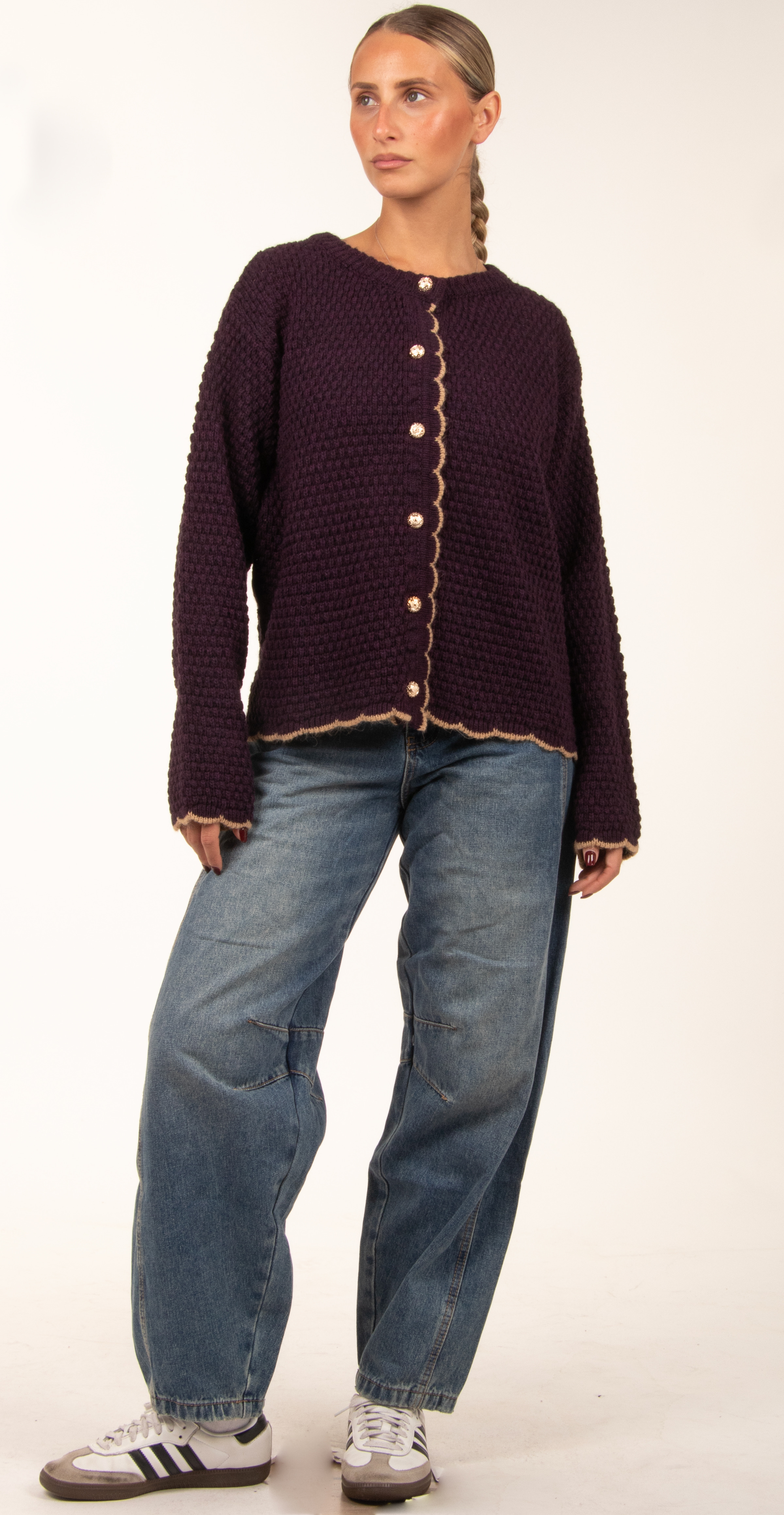 Cardigan with Decorative Buttons