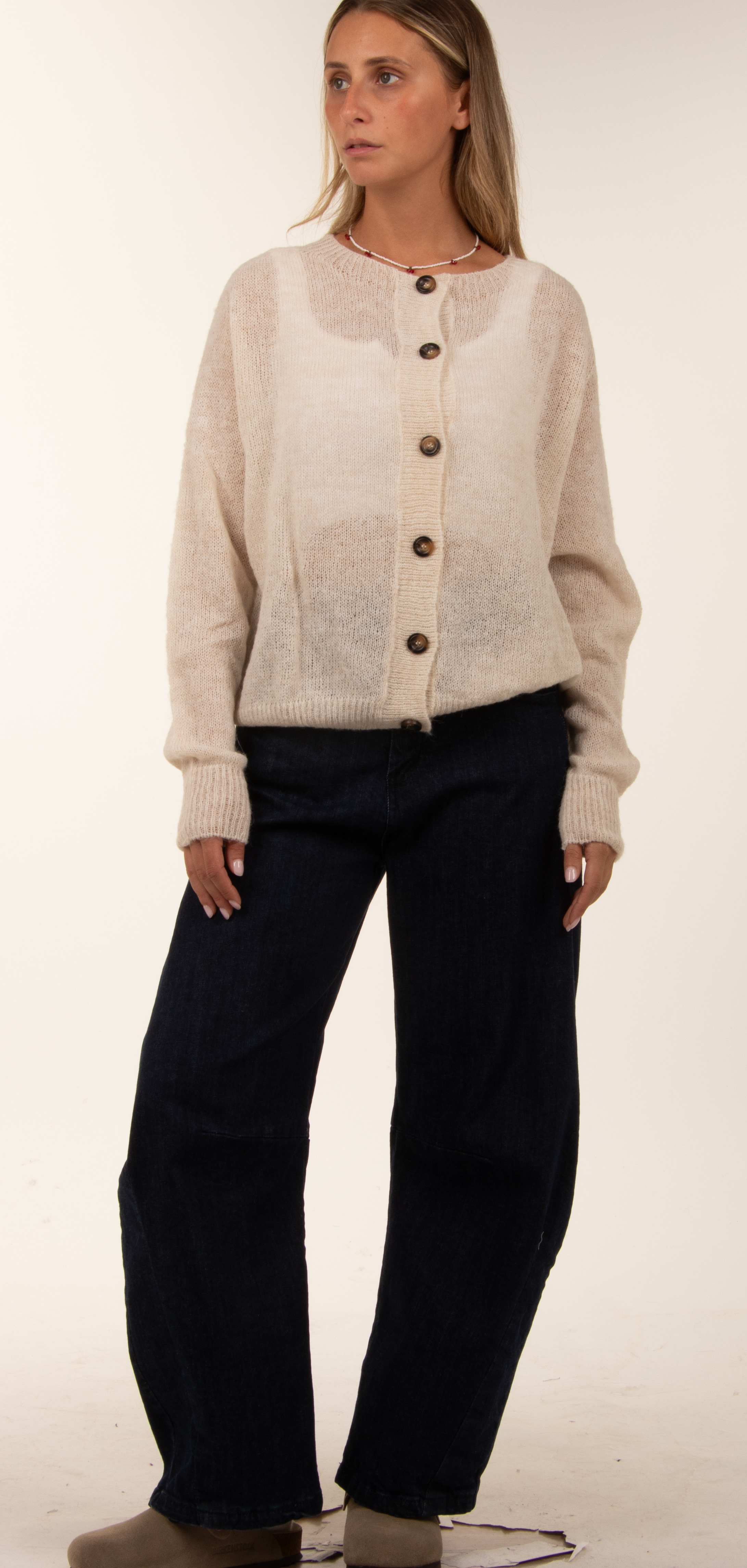 Relaxed Button-Front Cardigan