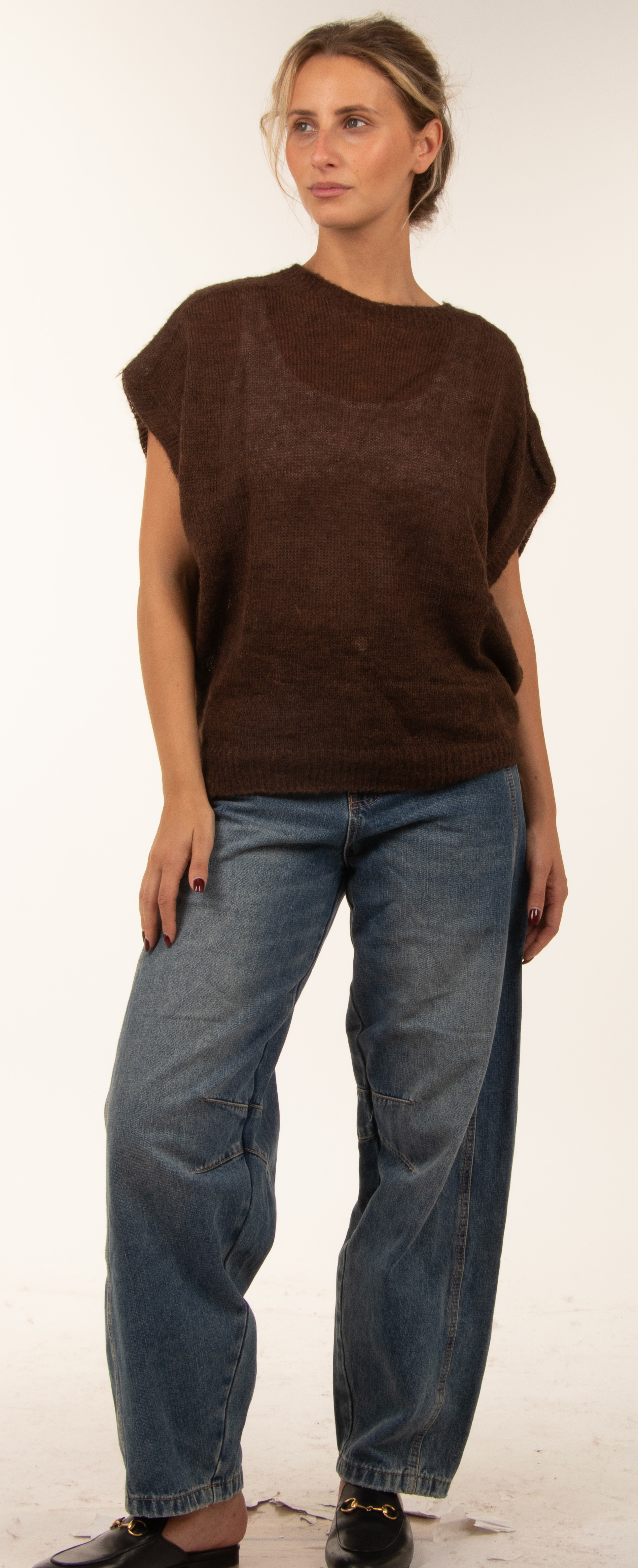 Loose Short‑Sleeve Sweater