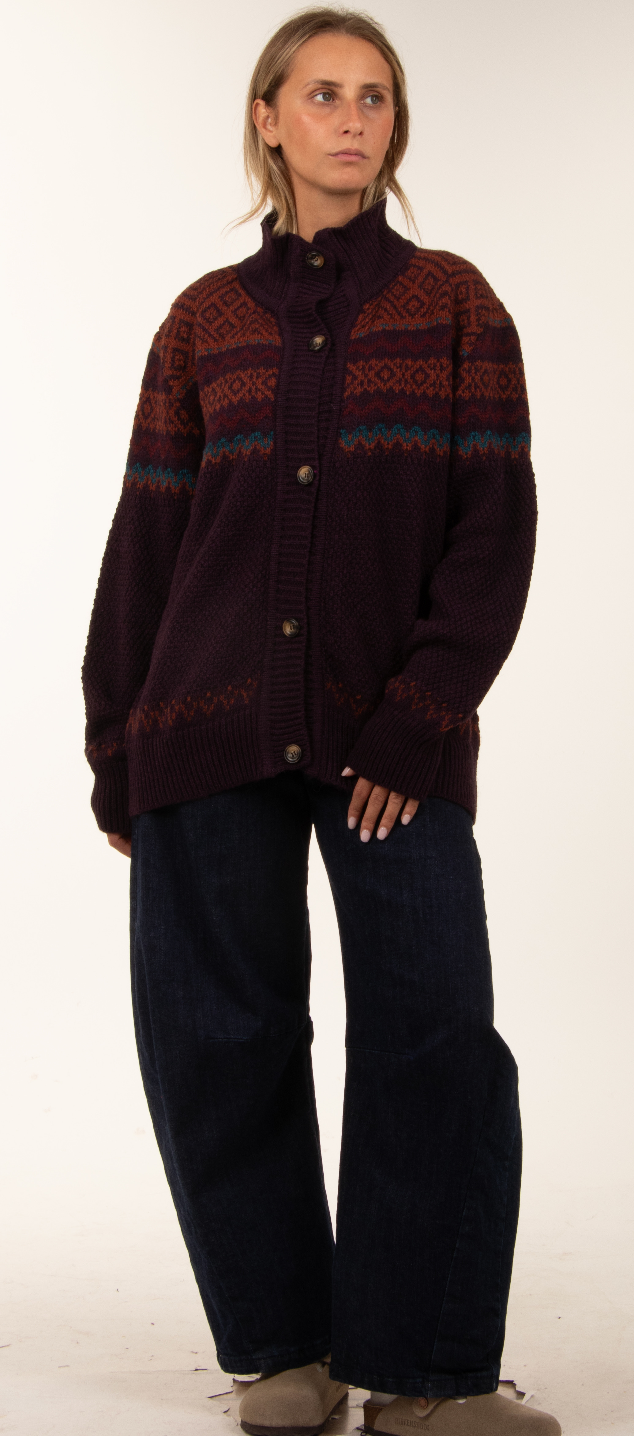 Stand-Collar Cardigan