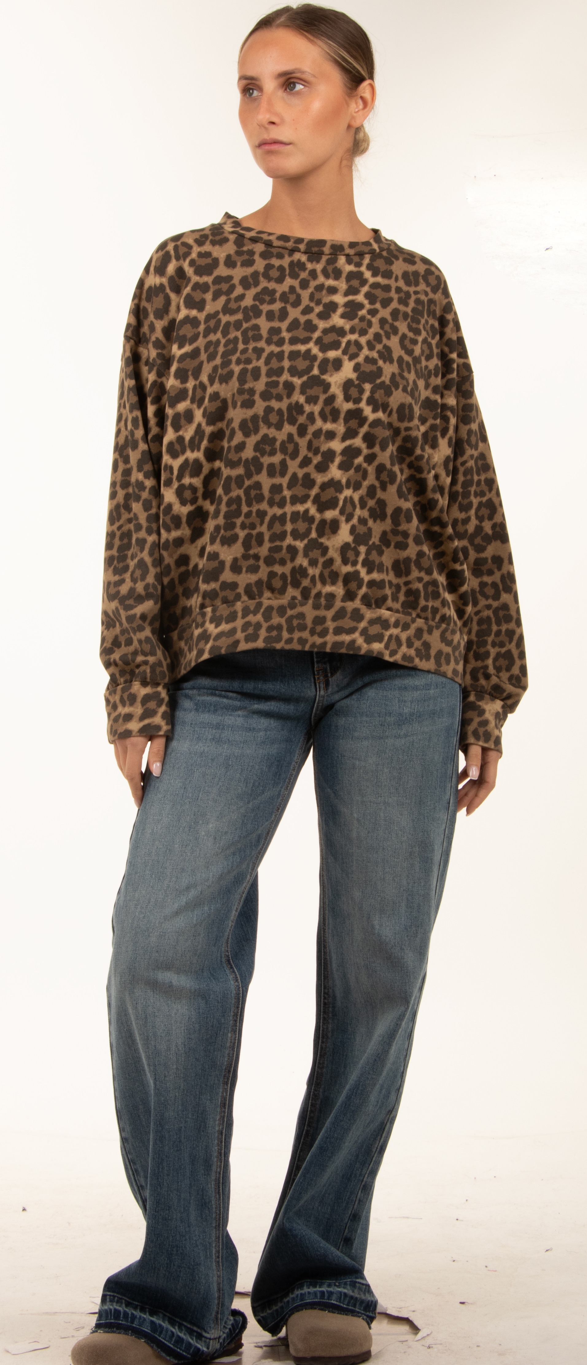 Relaxed Leopard-Print Sweatshirt