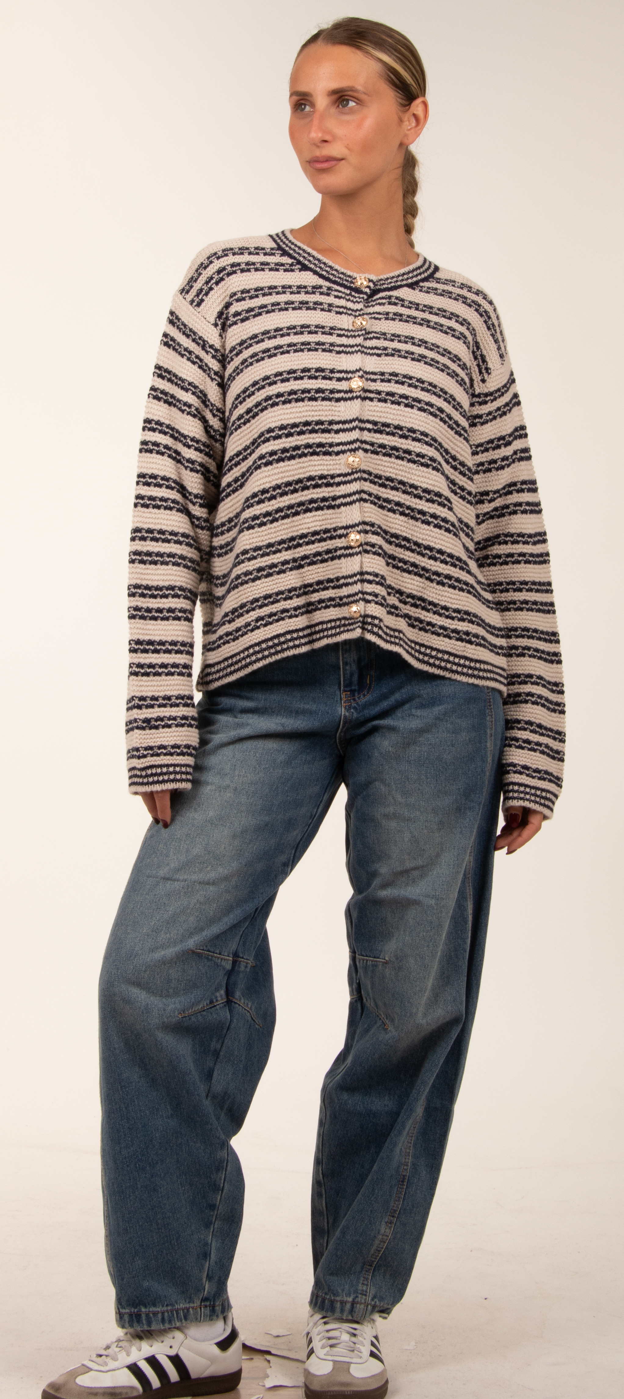 Boxy Striped Cardigan