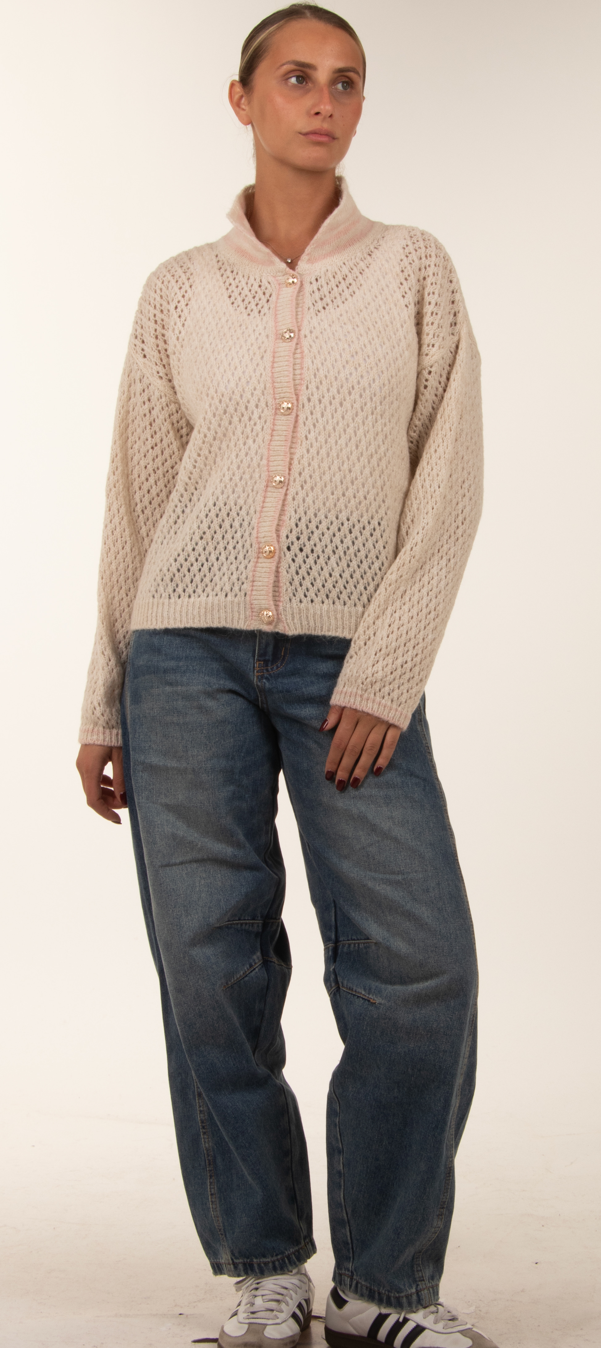 Polo Cardigan with Buttons