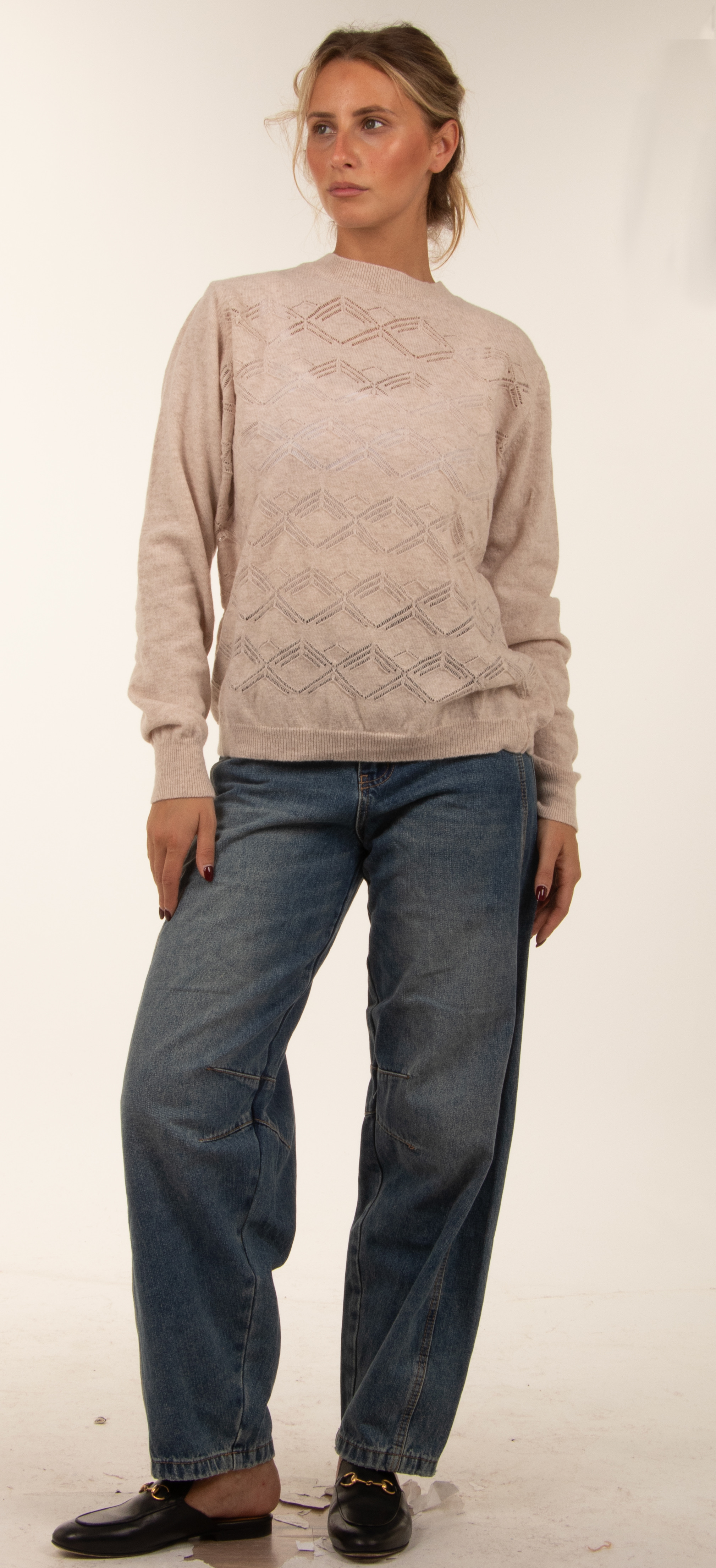 Geometric Round‑Neck Sweater