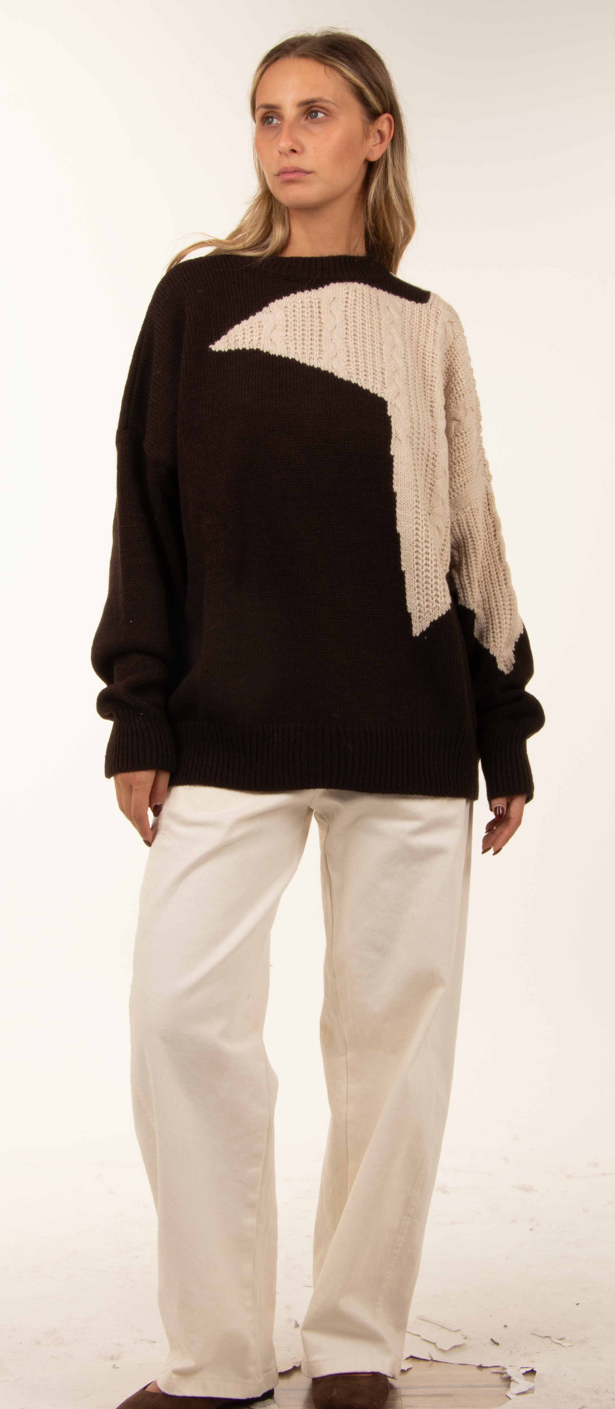 Oversized Color-Block Sweater