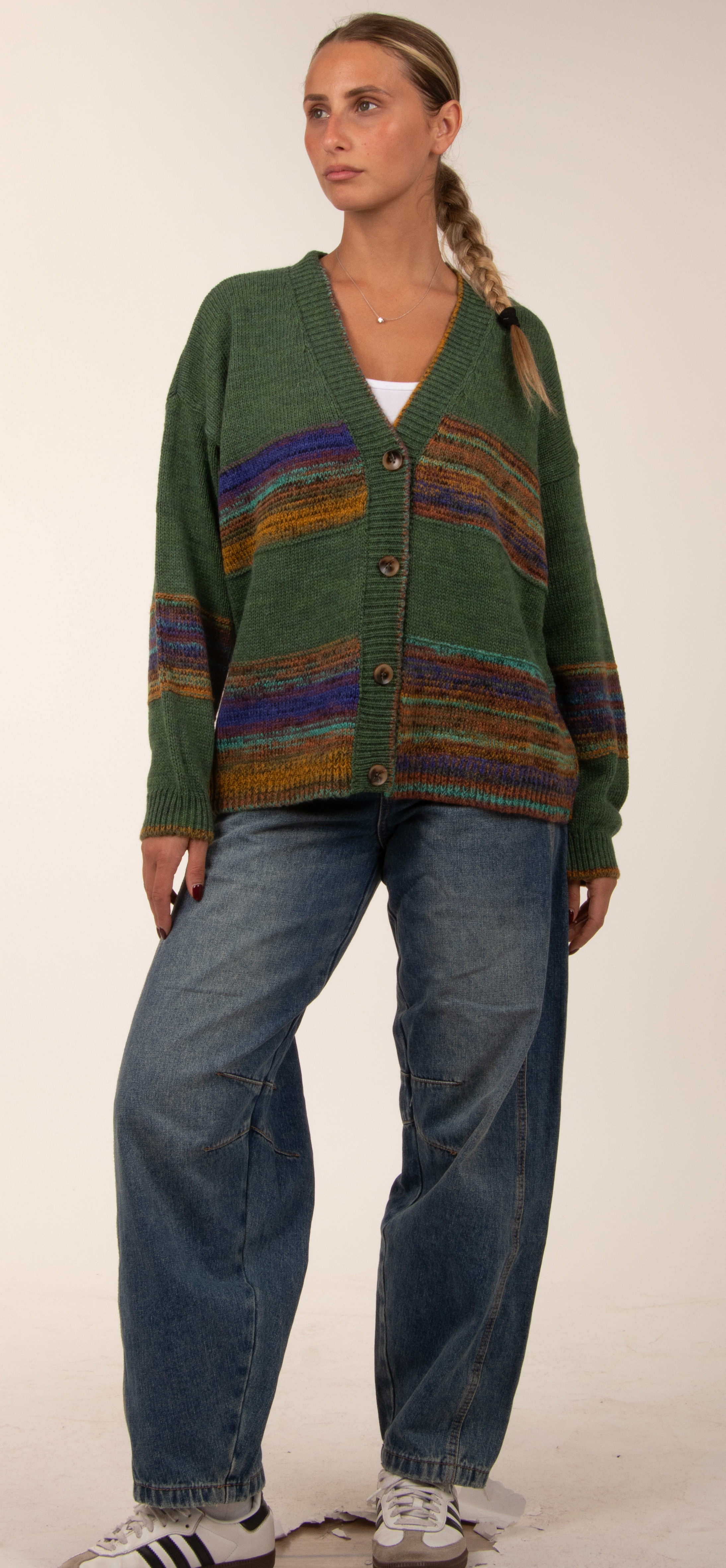 Oversized Striped Cardigan