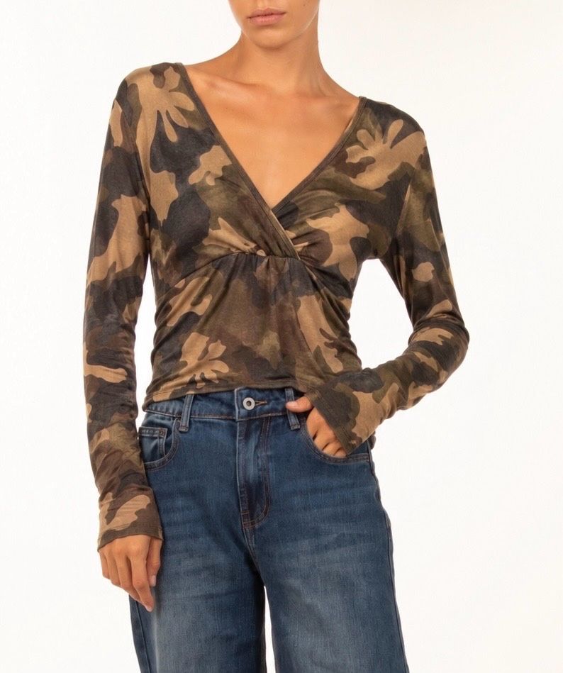 Fitted Wrap-Style Top
