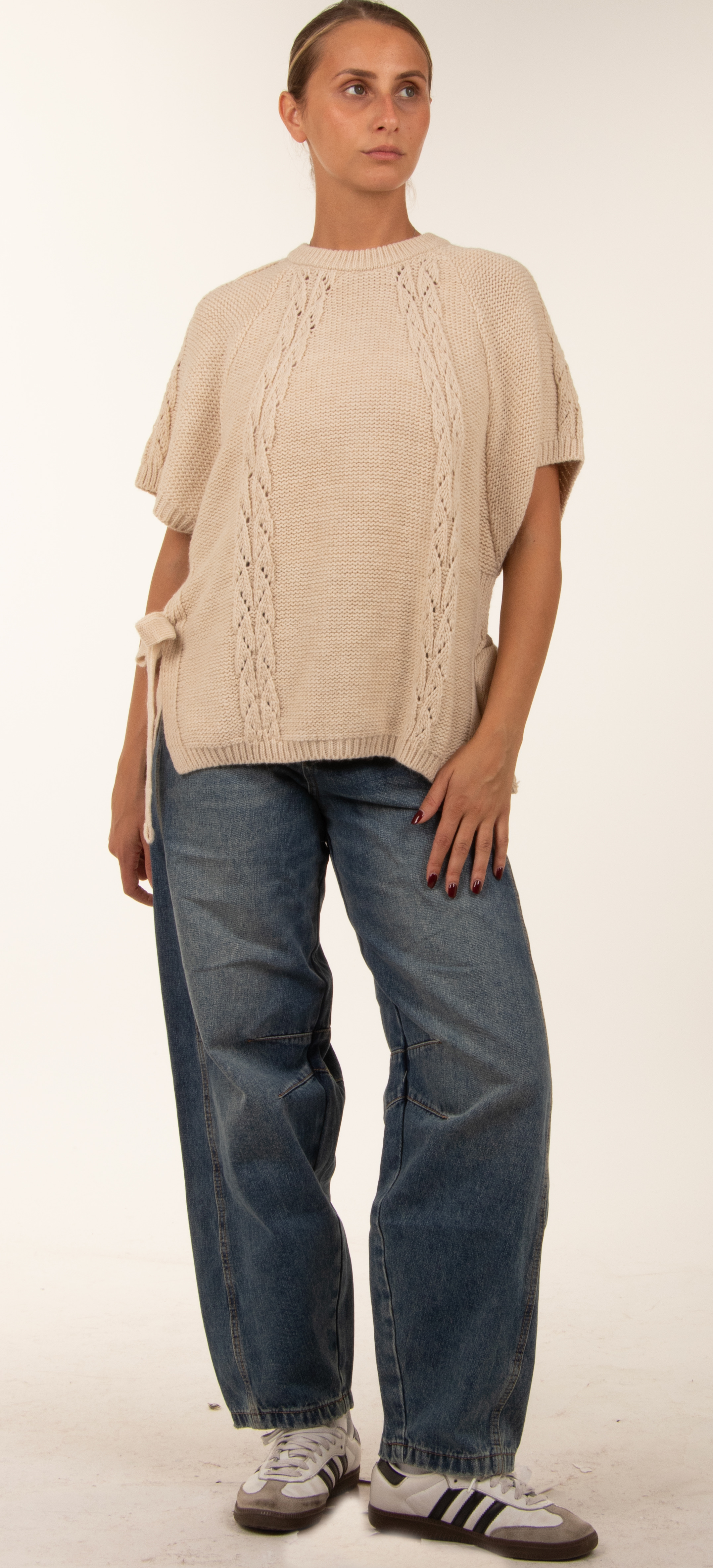 Relaxed Tie-Detail Sweater