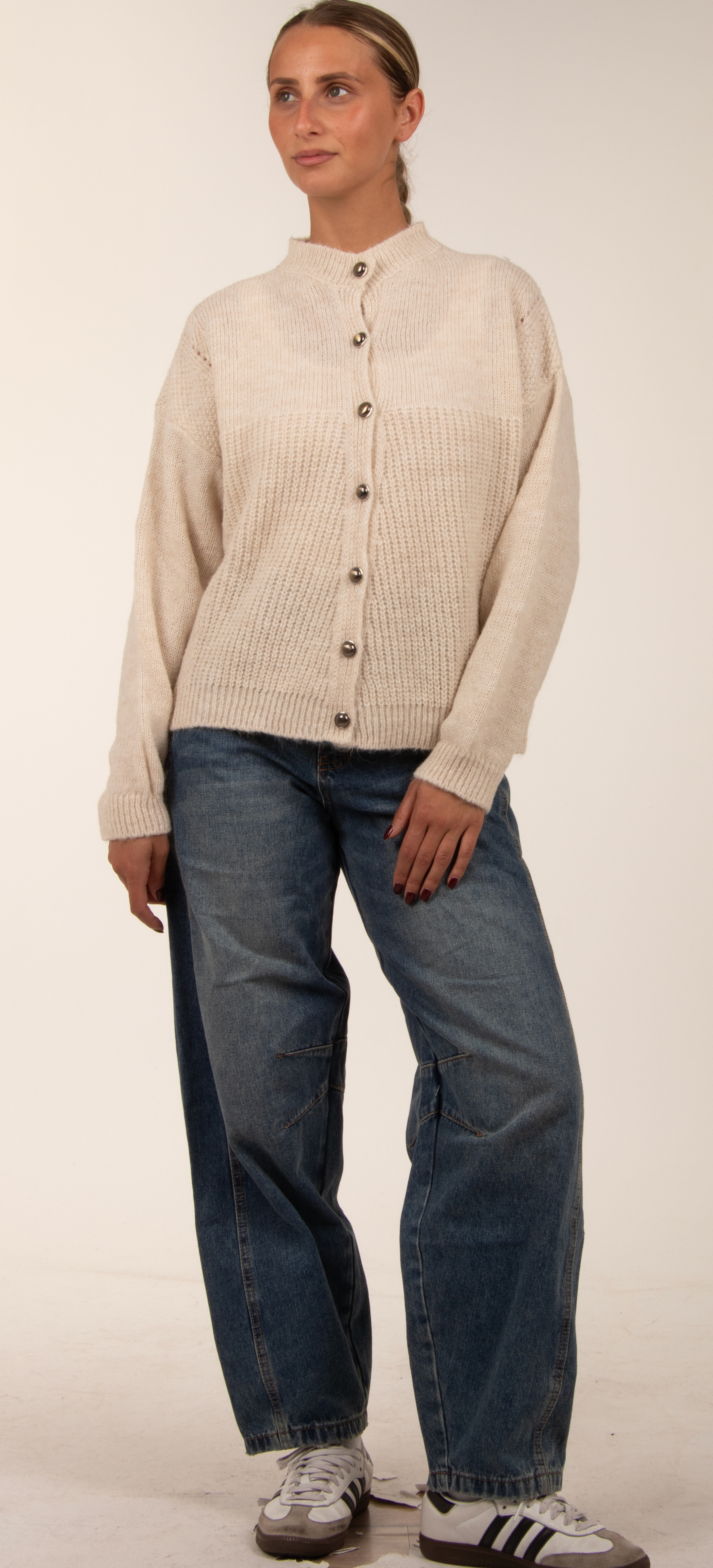Stand‑Collar Cardigan