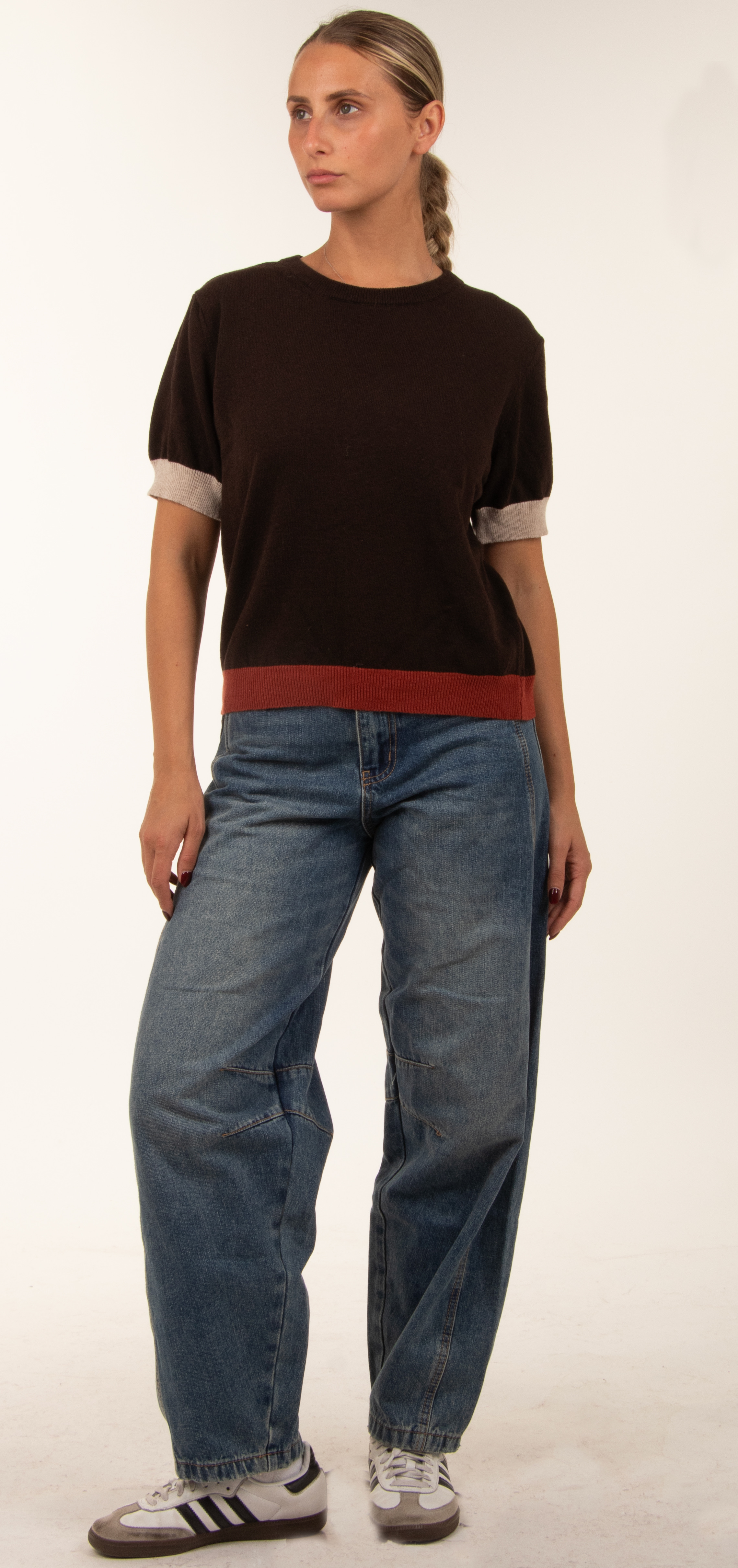 Short Puff-Sleeve Sweater