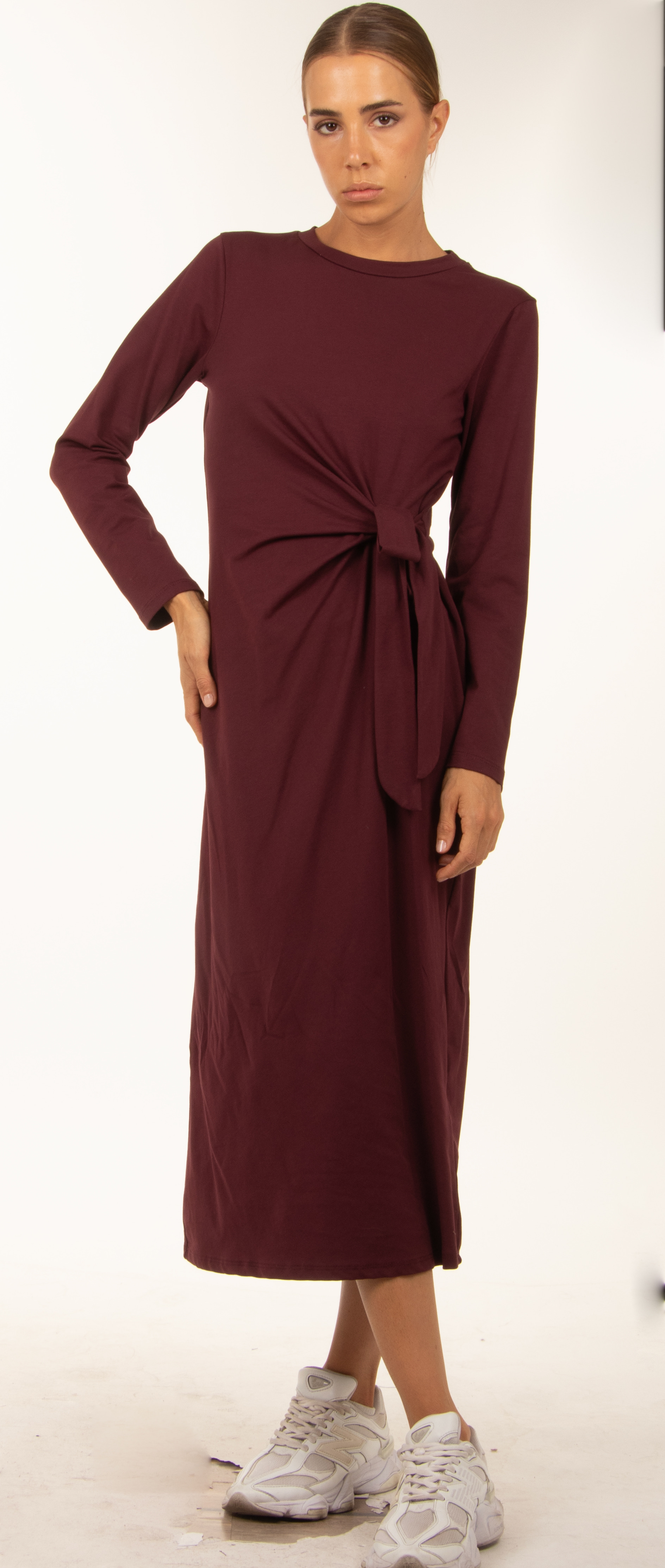 Wrap Midi Dress with Belt