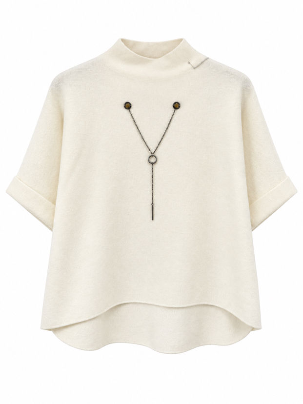 Relaxed Half-Turtleneck Blouse