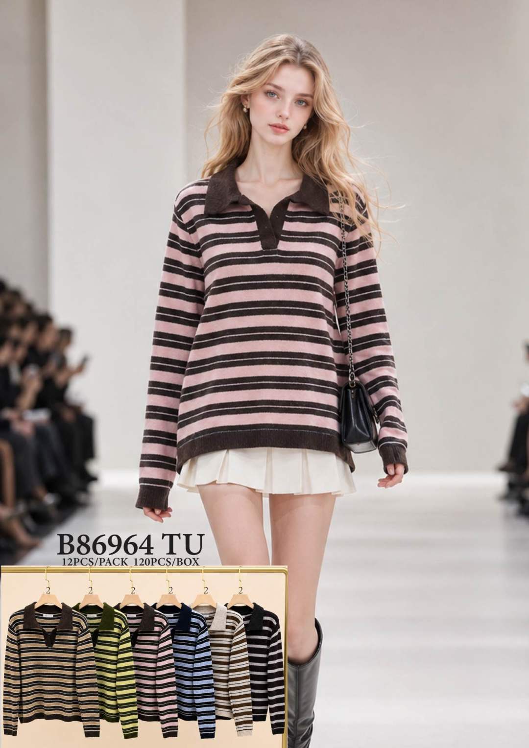 Striped Polo Sweater