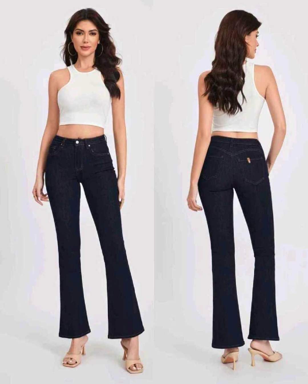 High-Waist Flared Jeans